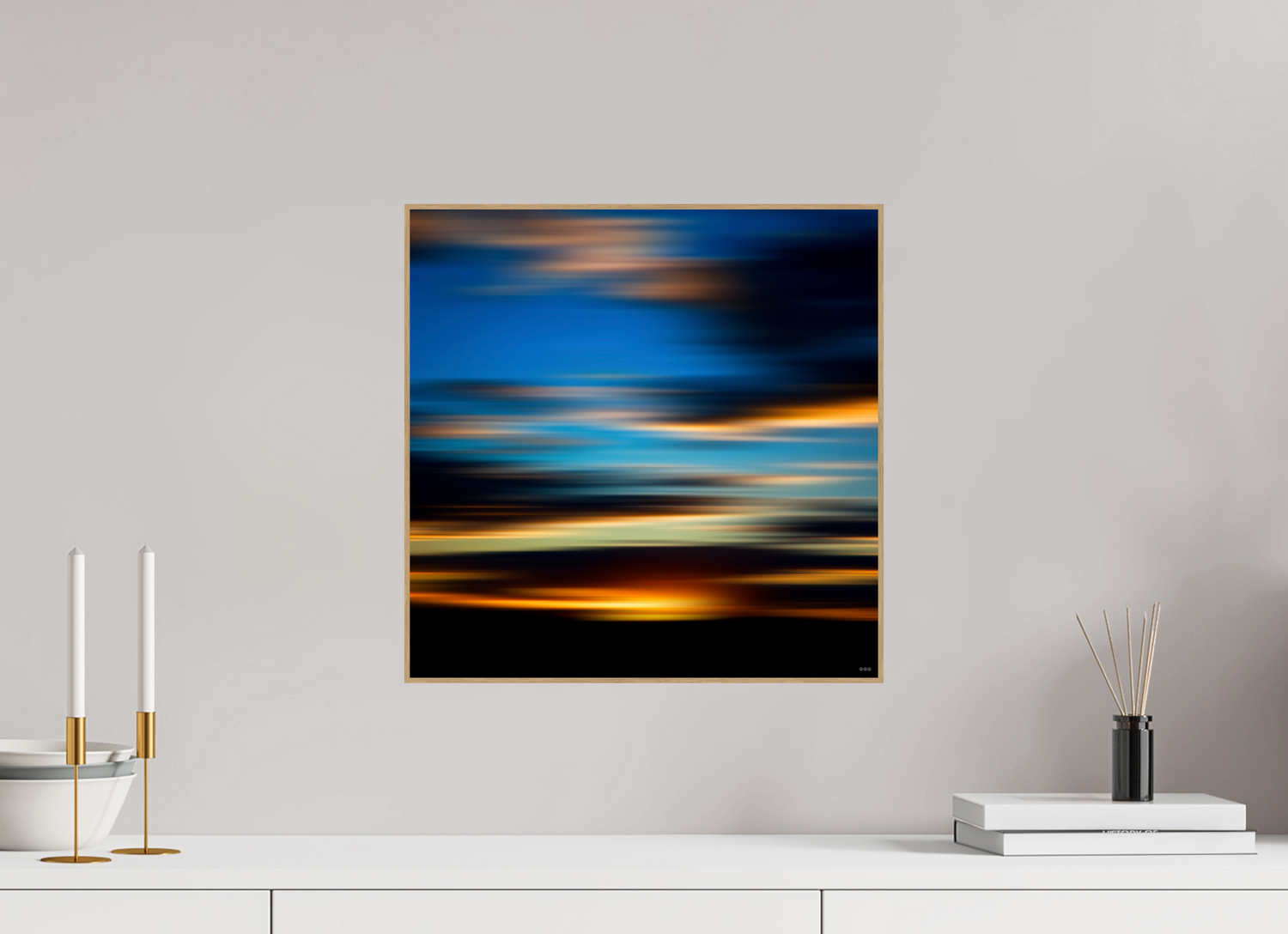 40 x 40 cm, Foto in ArtBox aus Massivholz Eiche natur RED³ PH Nahara II