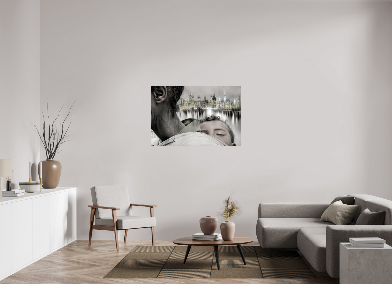 120 x 80 cm, Slimline Einfassung schwarz unter 2mm Acrylglas FA HP Aisha I