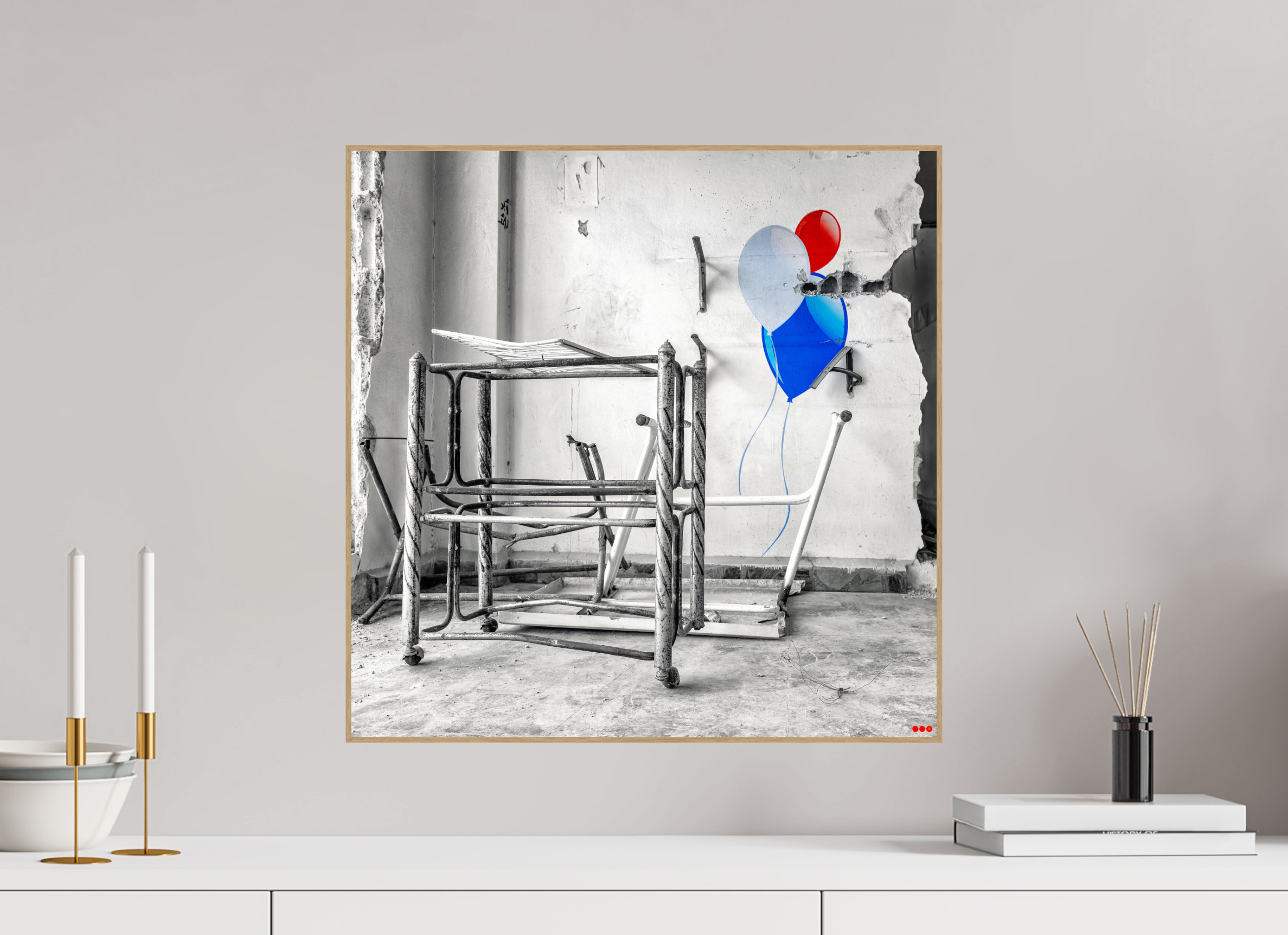 50 x 50 cm, Foto in ArtBox aus Massivholz Eiche natur RED³ SCSI Mursal II