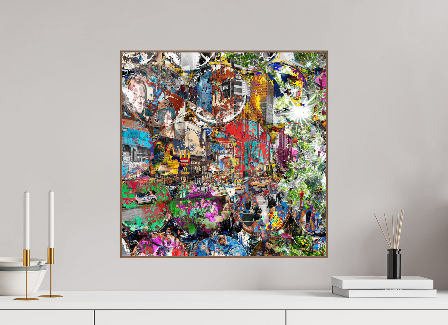 50 x 50 cm, Foto in ArtBox aus Massivholz Nussbaum RED³ HP Winston churchills boy II