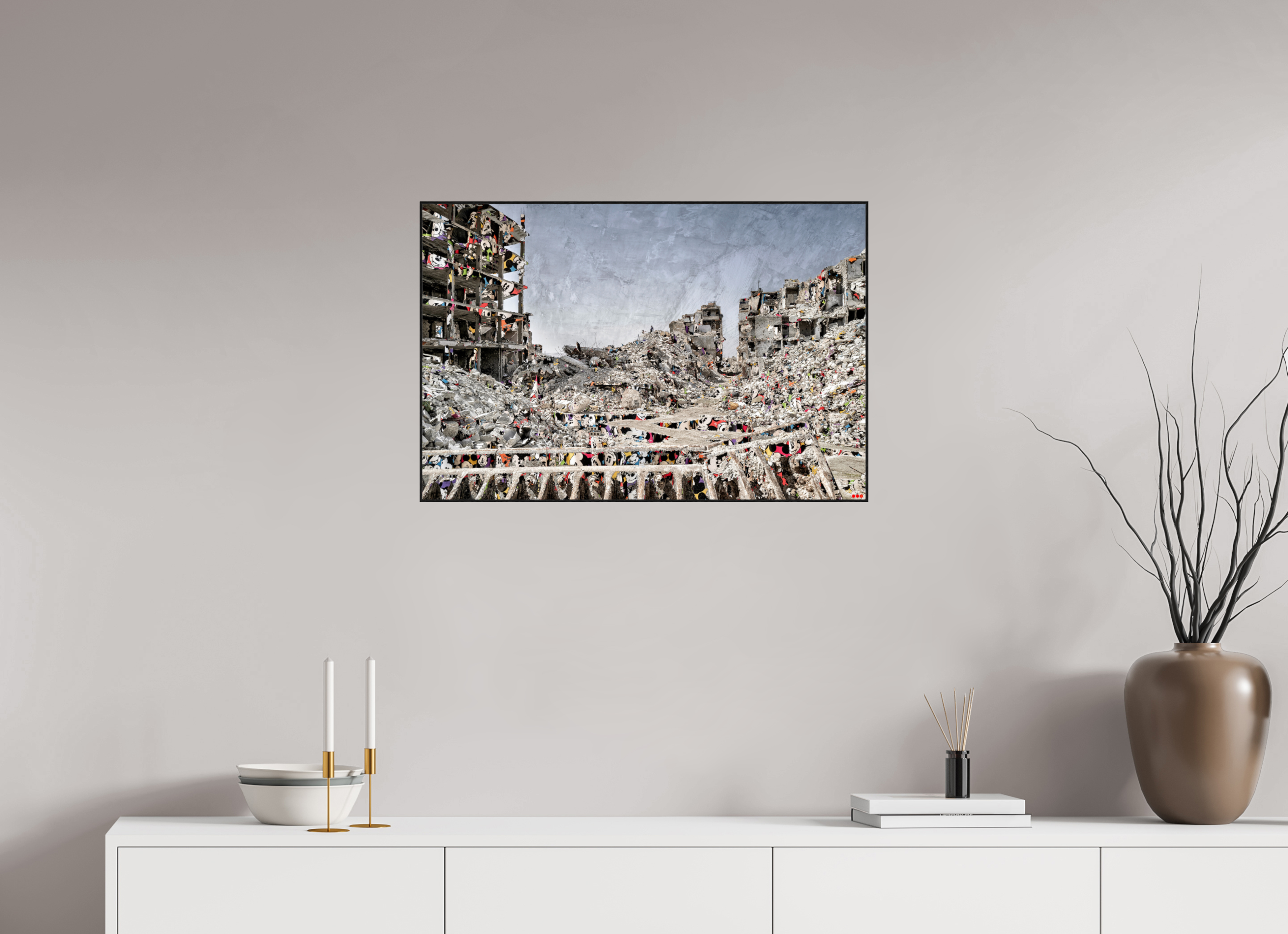 75 x 50 cm, Foto in ArtBox aus Massivholz Eiche schwarz RED³ SCSI Majid I
