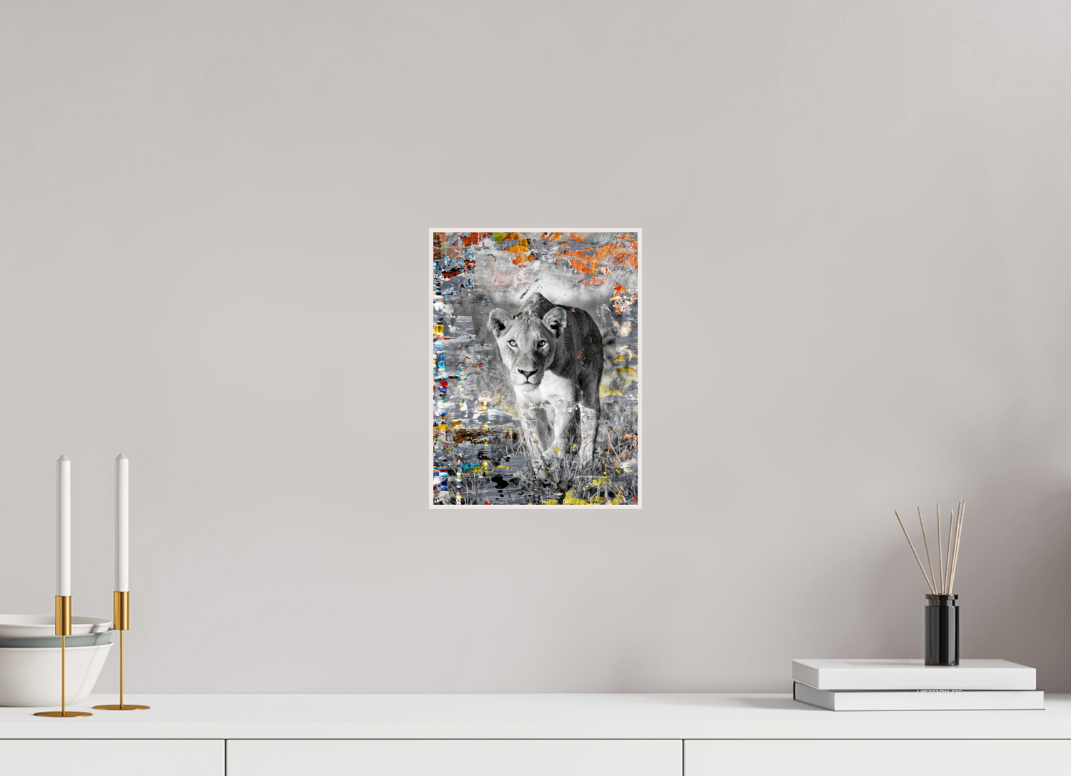 21 x 28 cm, Foto in ArtBox aus Massivholz Ahorn weiß RED³ WC Lamaya III