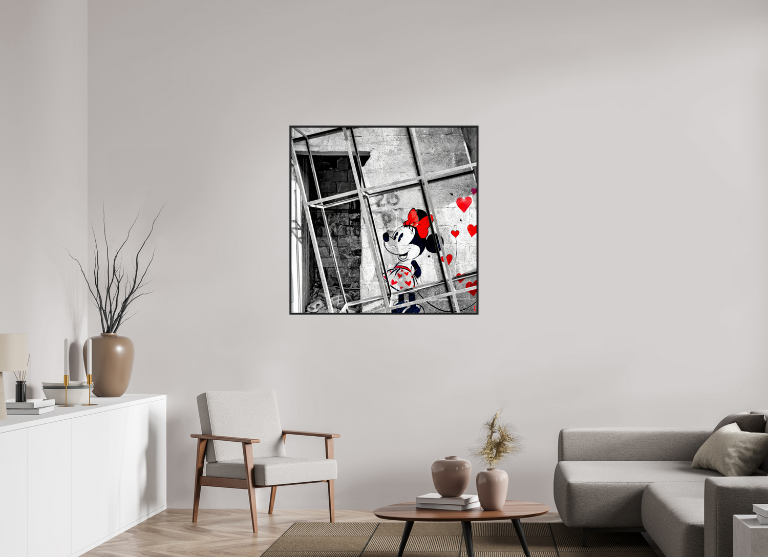 100 x 100 cm, Schattenfugen-Rahmen schwarz &amp; 2mm Acrylglas FA SCSI Madiar II