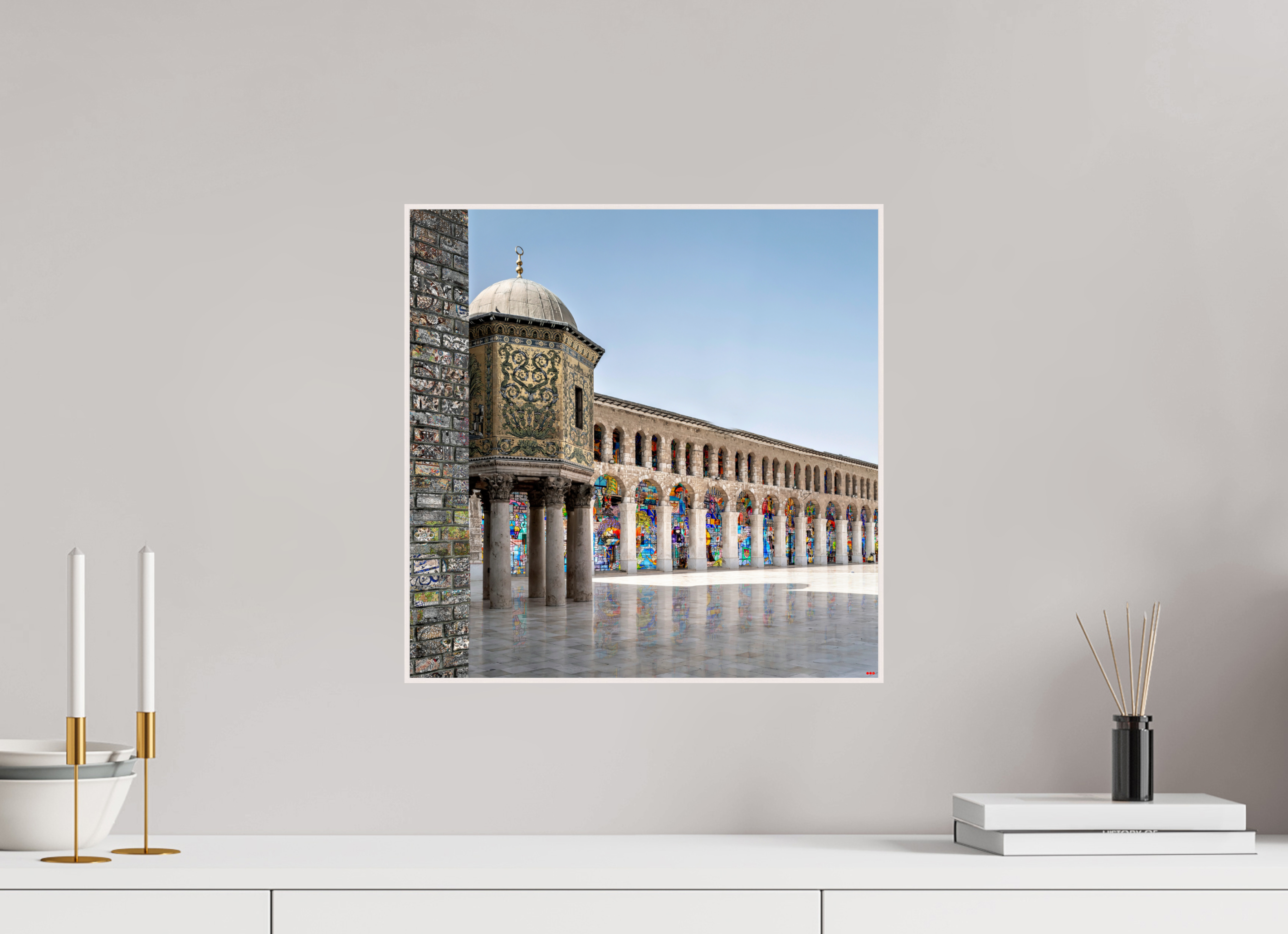 40 x 40 cm, Foto in ArtBox aus Massivholz Ahorn weiß RED³ SCSI Mazin II