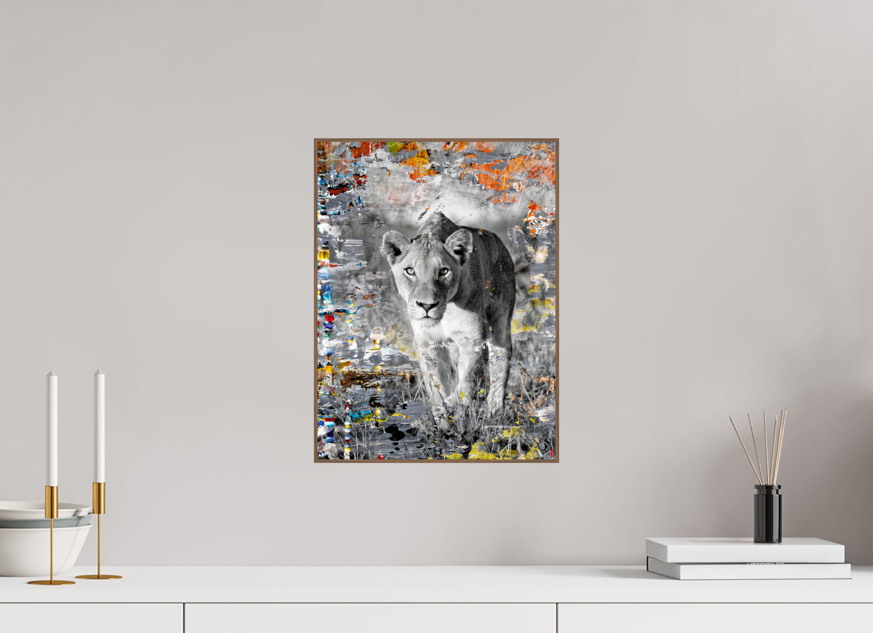 30 x 40 cm, Foto in ArtBox aus Massivholz Nussbaum RED³ WC Lamaya III