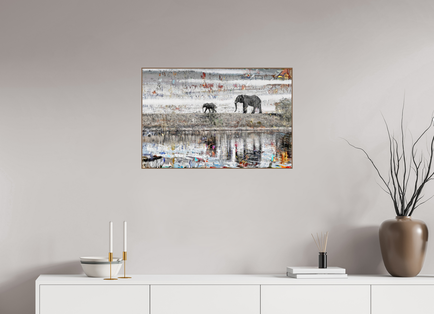 75 x 50 cm, Foto in ArtBox aus Massivholz Nussbaum RED³ WC Akuji I