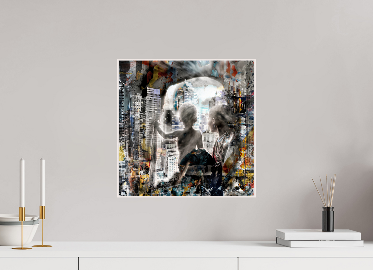 40 x 40 cm, Foto in ArtBox aus Massivholz Ahorn weiß RED³ HP Sukama II