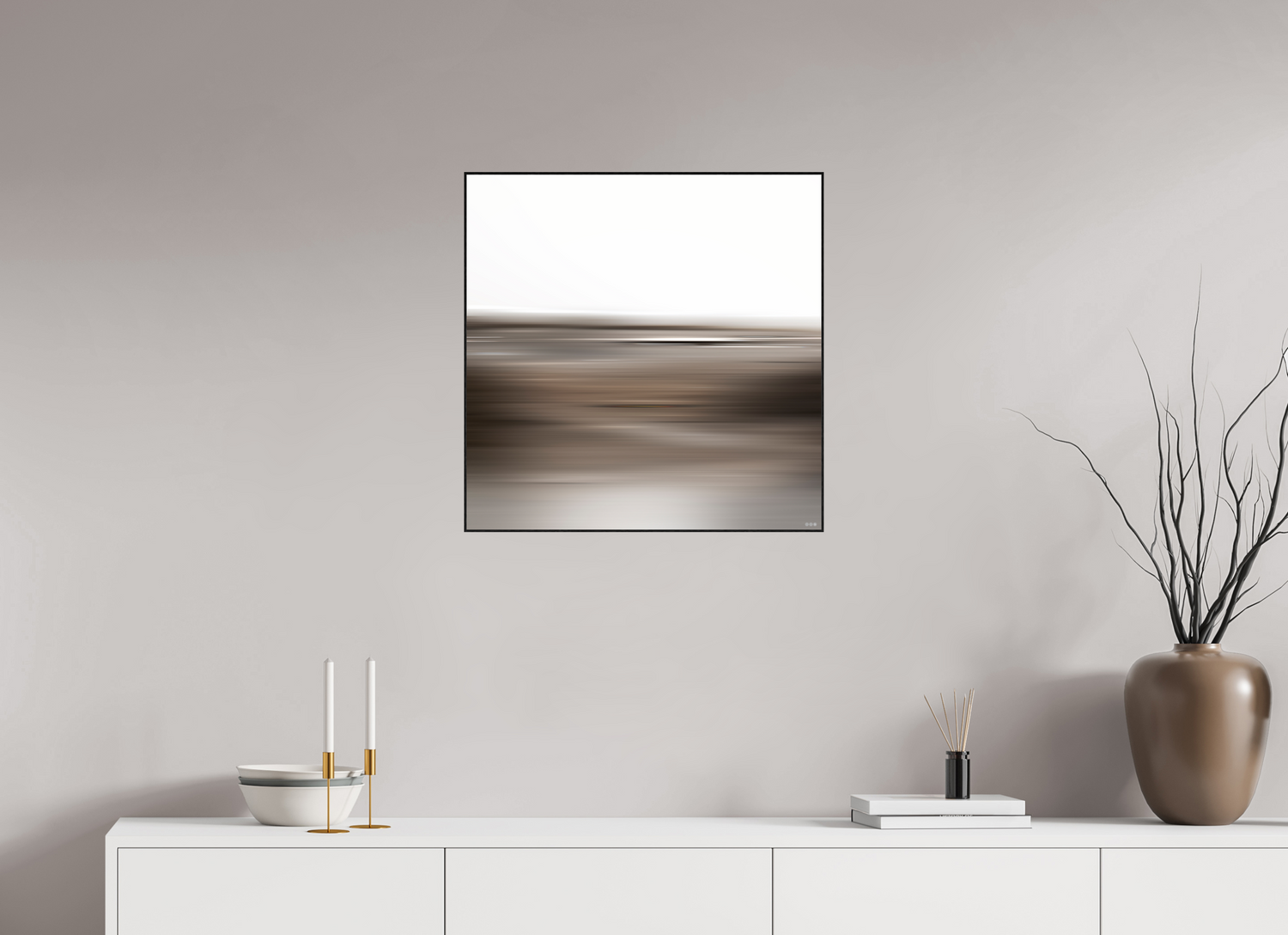 60 x 60 cm, Foto in ArtBox aus Massivholz Eiche schwarz RED³ PH Adisa II