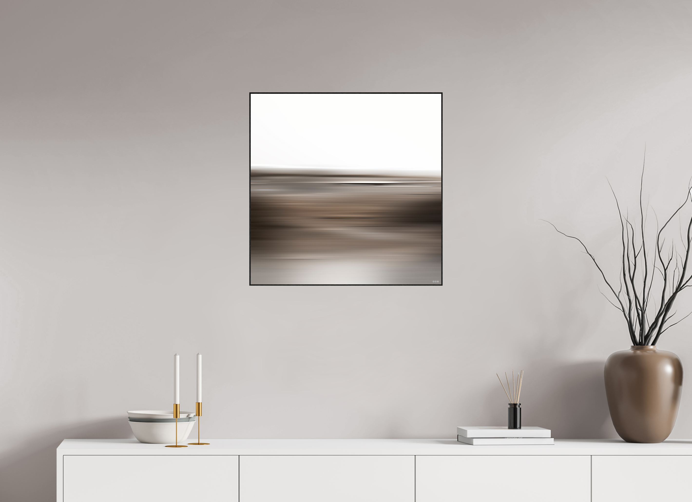 60 x 60 cm, Foto in ArtBox aus Massivholz Eiche schwarz RED³ PH Adisa II