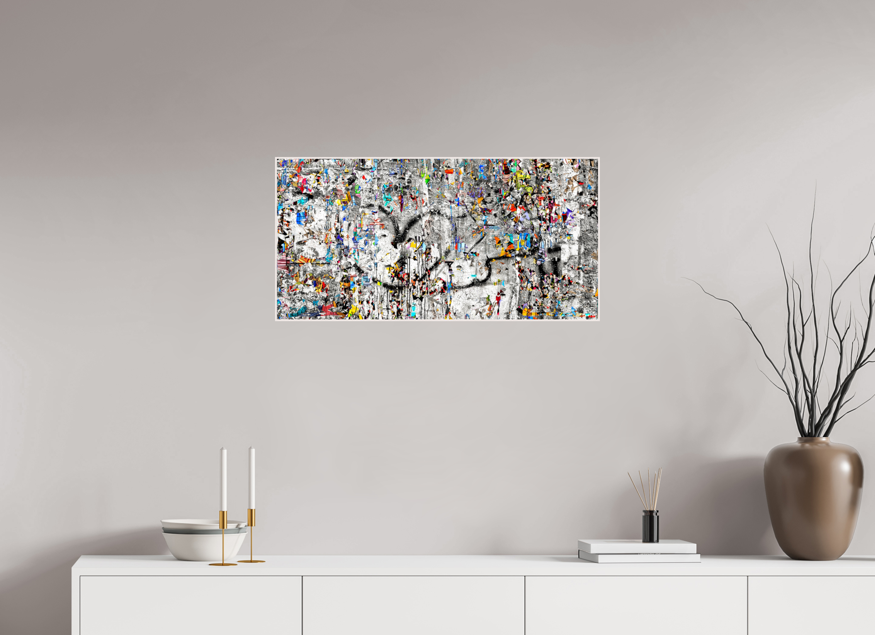 80 x 40 cm, Foto in ArtBox aus Massivholz Ahorn weiß RED³ SCSI Mu&