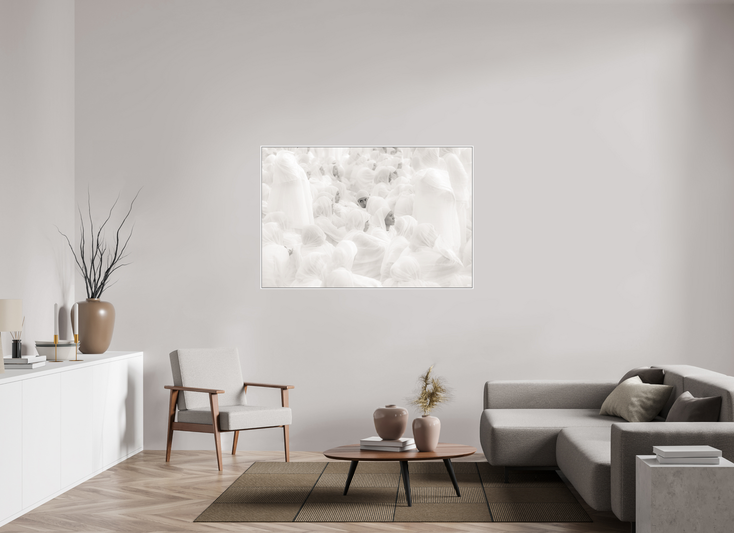 150 x 100 cm, Schattenfugen-Rahmen weiß &amp; 2mm Acrylglas FA PH Malia I