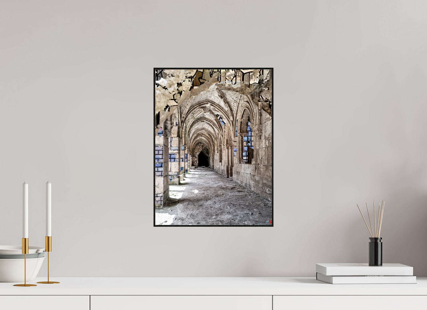 30 x 40 cm, Foto in ArtBox aus Massivholz Eiche schwarz RED³ SCSI Mehdiya III