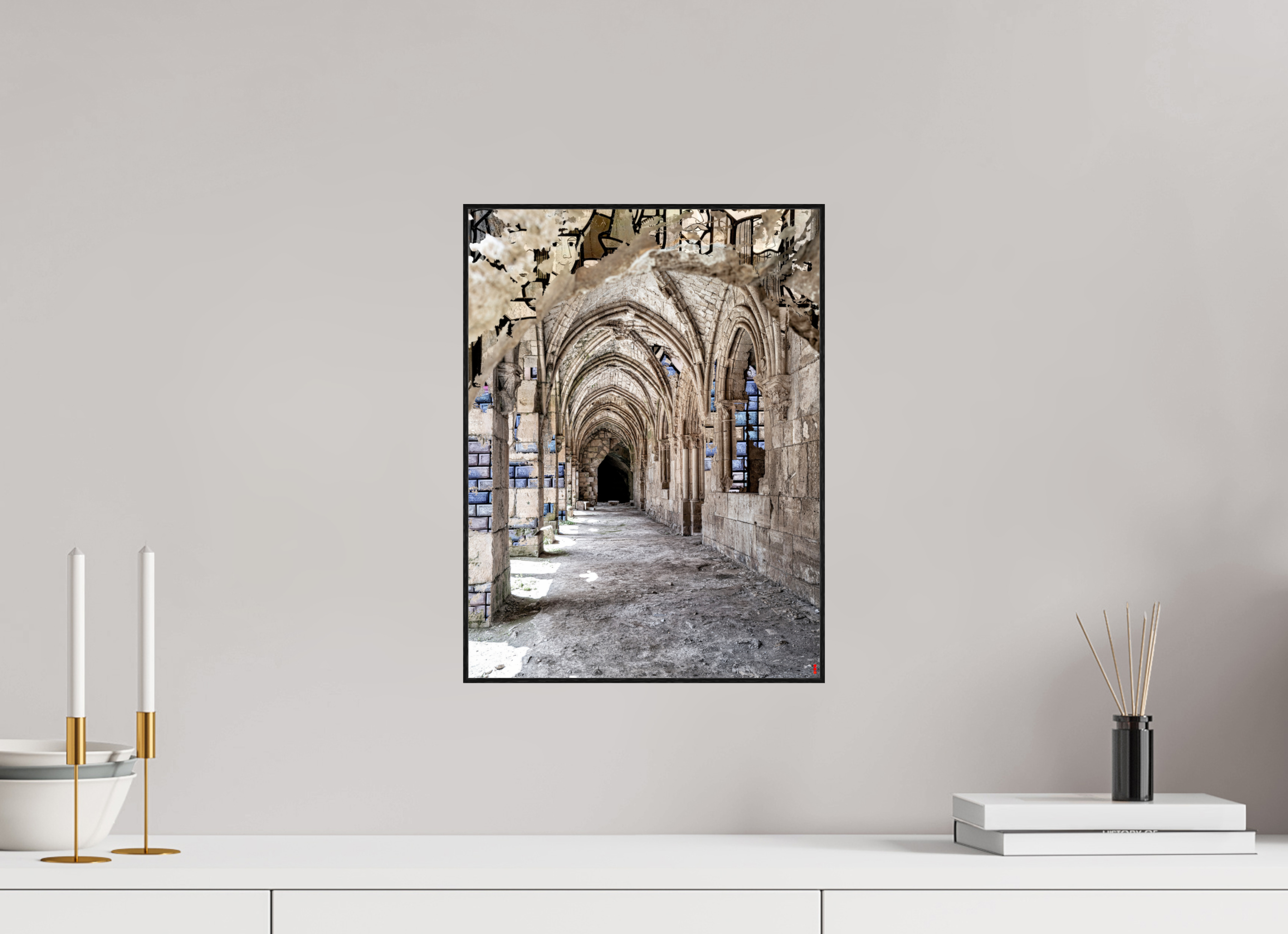 30 x 40 cm, Foto in ArtBox aus Massivholz Eiche schwarz RED³ SCSI Mehdiya III