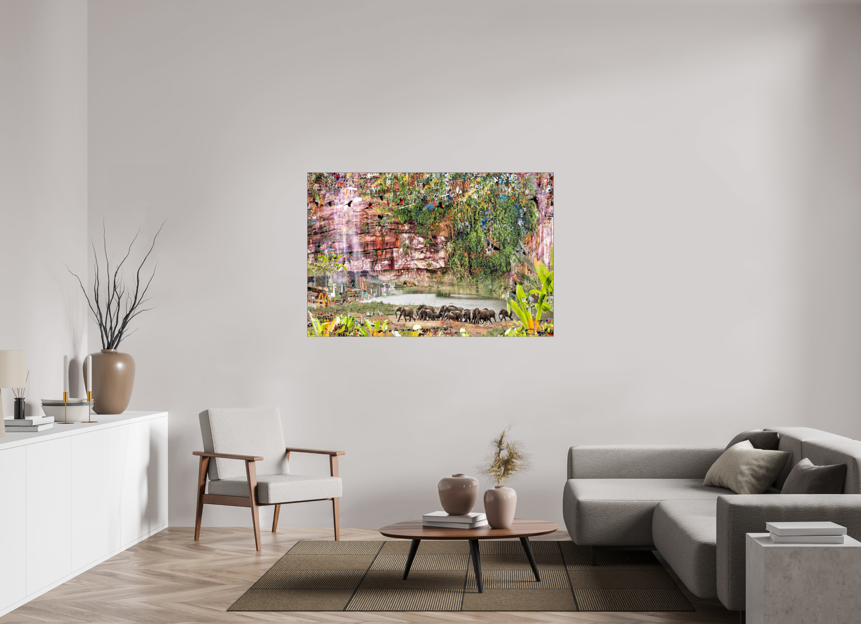 150 x 100 cm, Slimline Einfassung schwarz unter 2mm Acrylglas FA WC Valdeci I