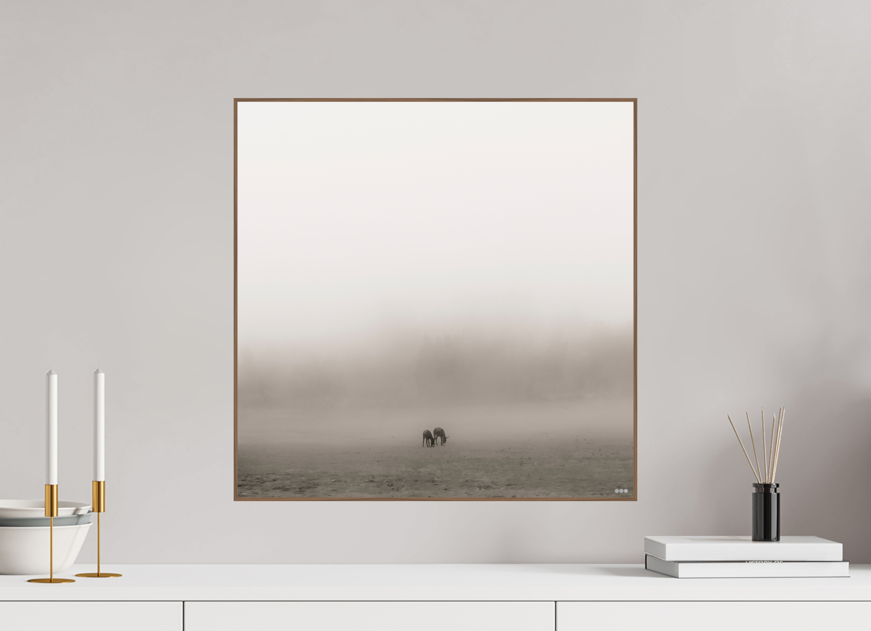 50 x 50 cm, Foto in ArtBox aus Massivholz Nussbaum RED³ PH Mamello II