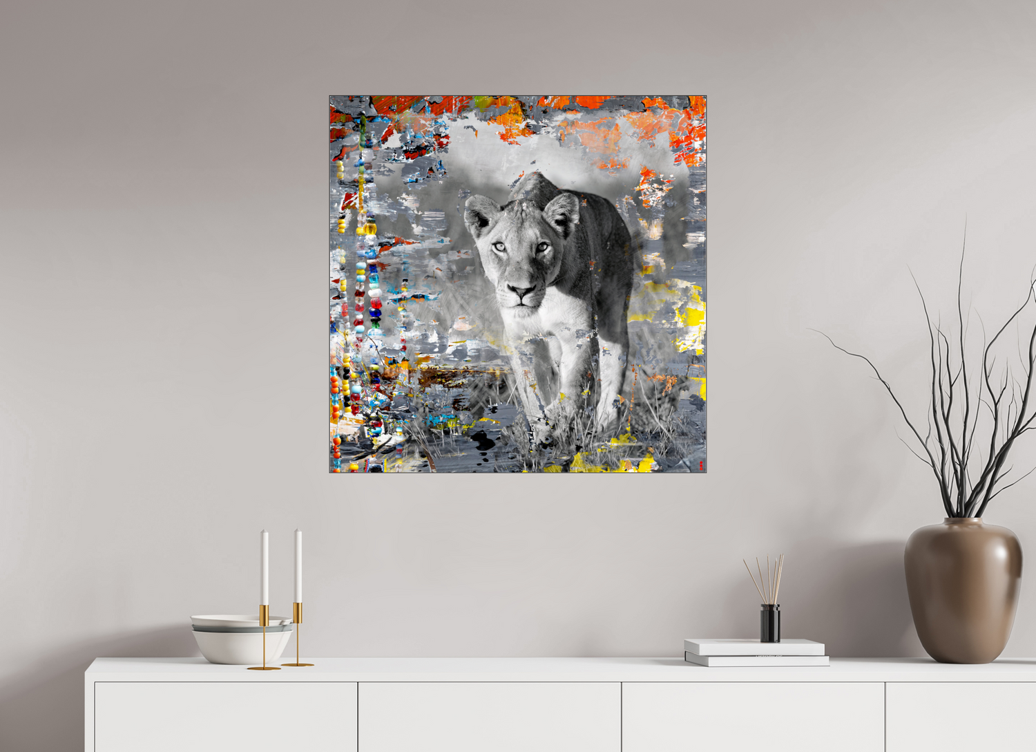 80 x 80 cm, Slimline Einfassung schwarz unter 2mm Acrylglas FA WC Lamaya II