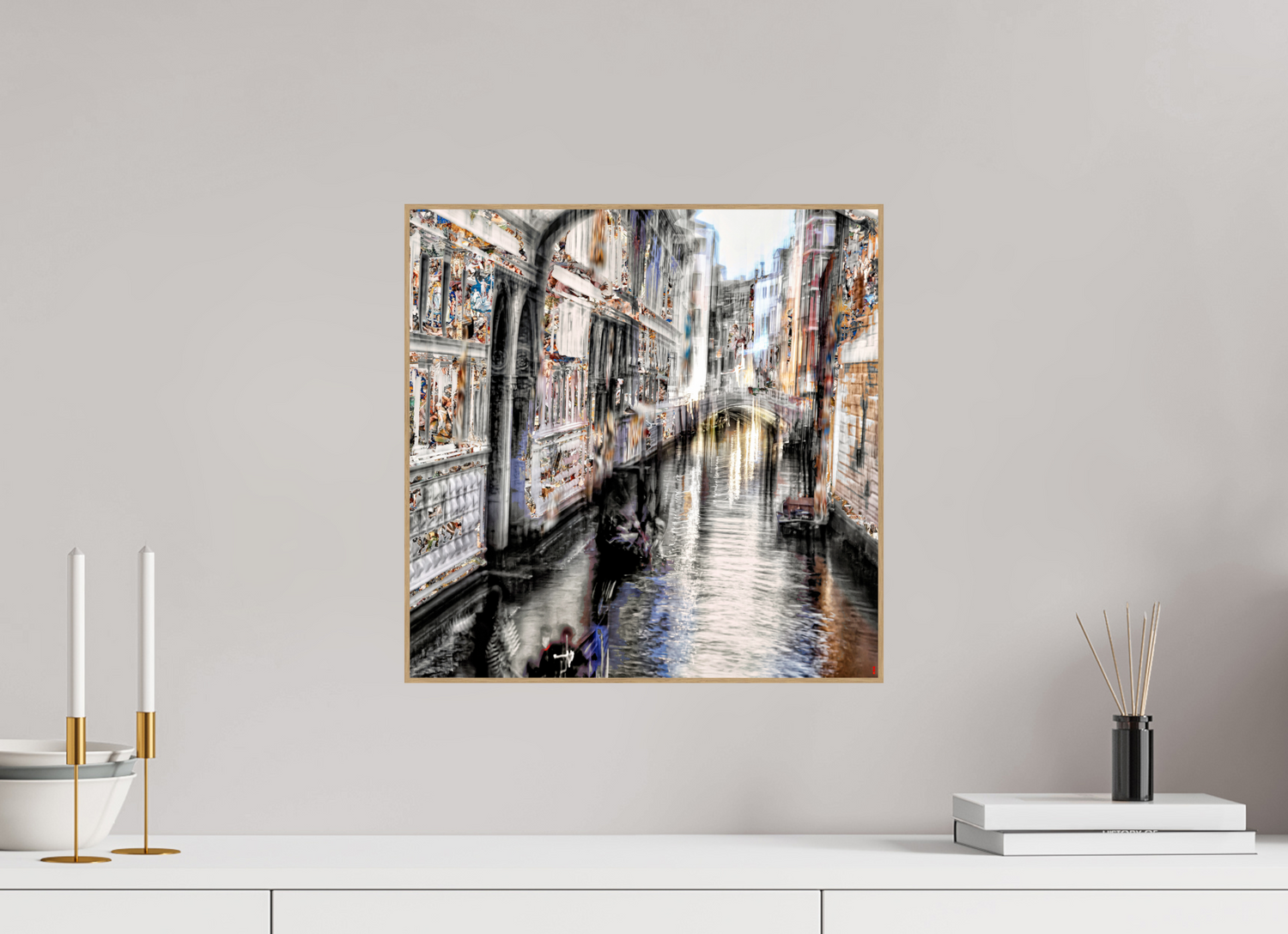 40 x 40 cm, Foto in ArtBox aus Massivholz Eiche natur RED³ HP Amari II