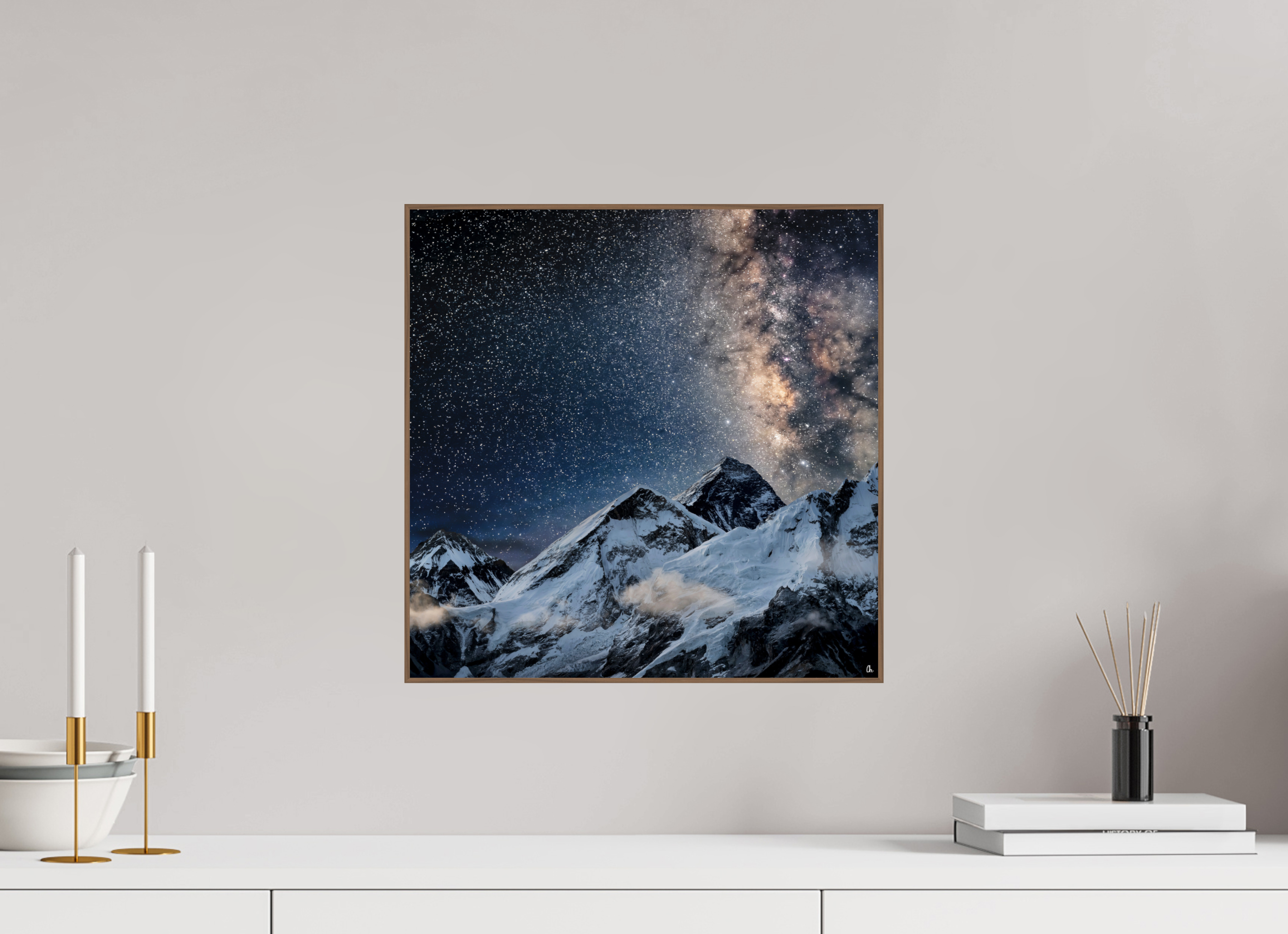 40 x 40 cm, Foto in ArtBox aus Massivholz Nussbaum RED³ Sangmo II