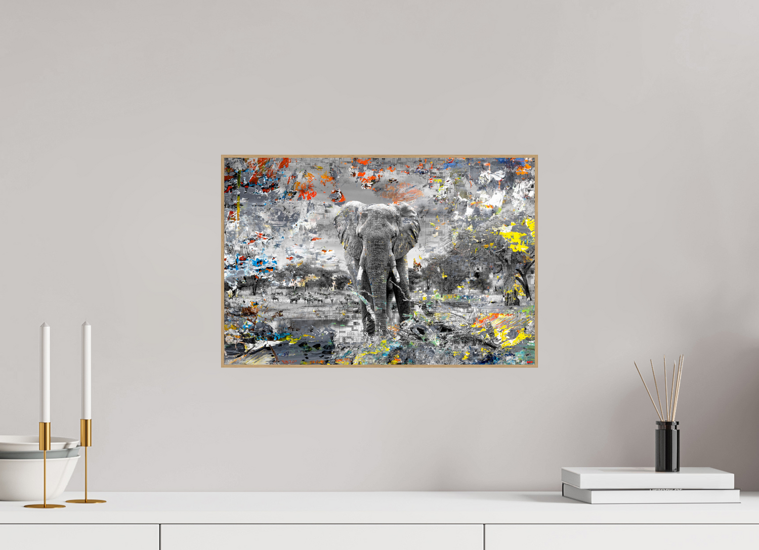 45 x 30 cm, Foto in ArtBox aus Massivholz Eiche natur RED³ WC Kajika I