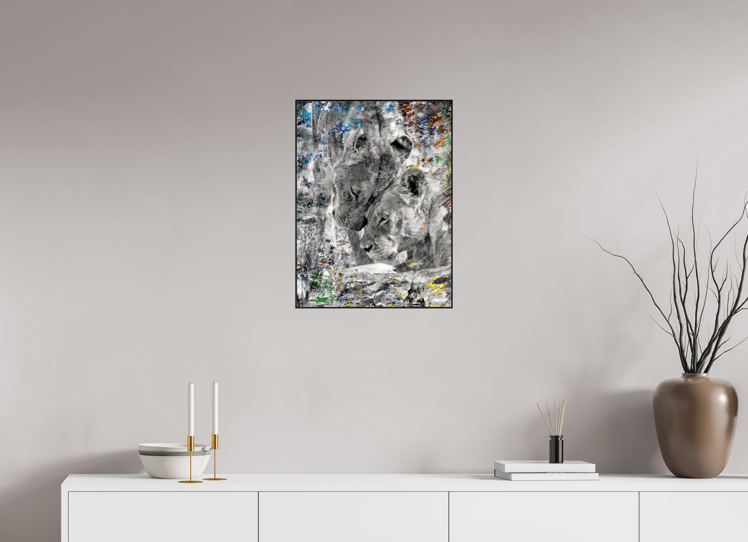 45 x 60 cm, Foto in ArtBox aus Massivholz Eiche schwarz RED³ WC Layamaya III