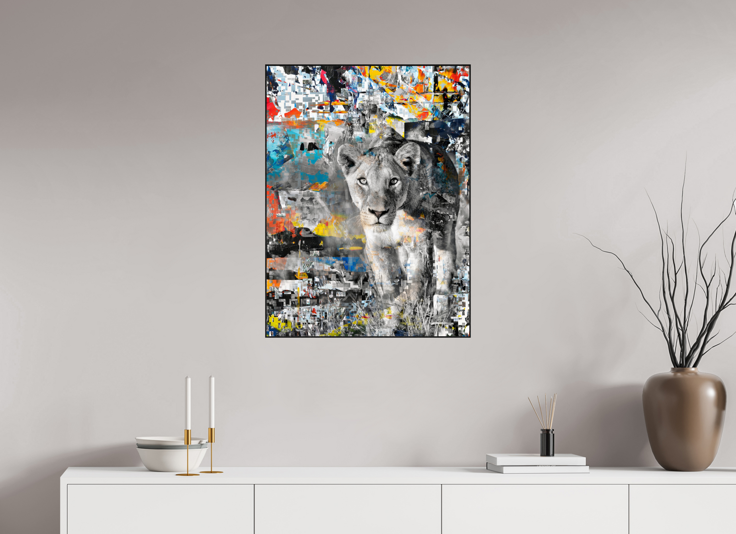 60 x 80 cm, Foto in ArtBox aus Massivholz Eiche schwarz RED³ Kachine III