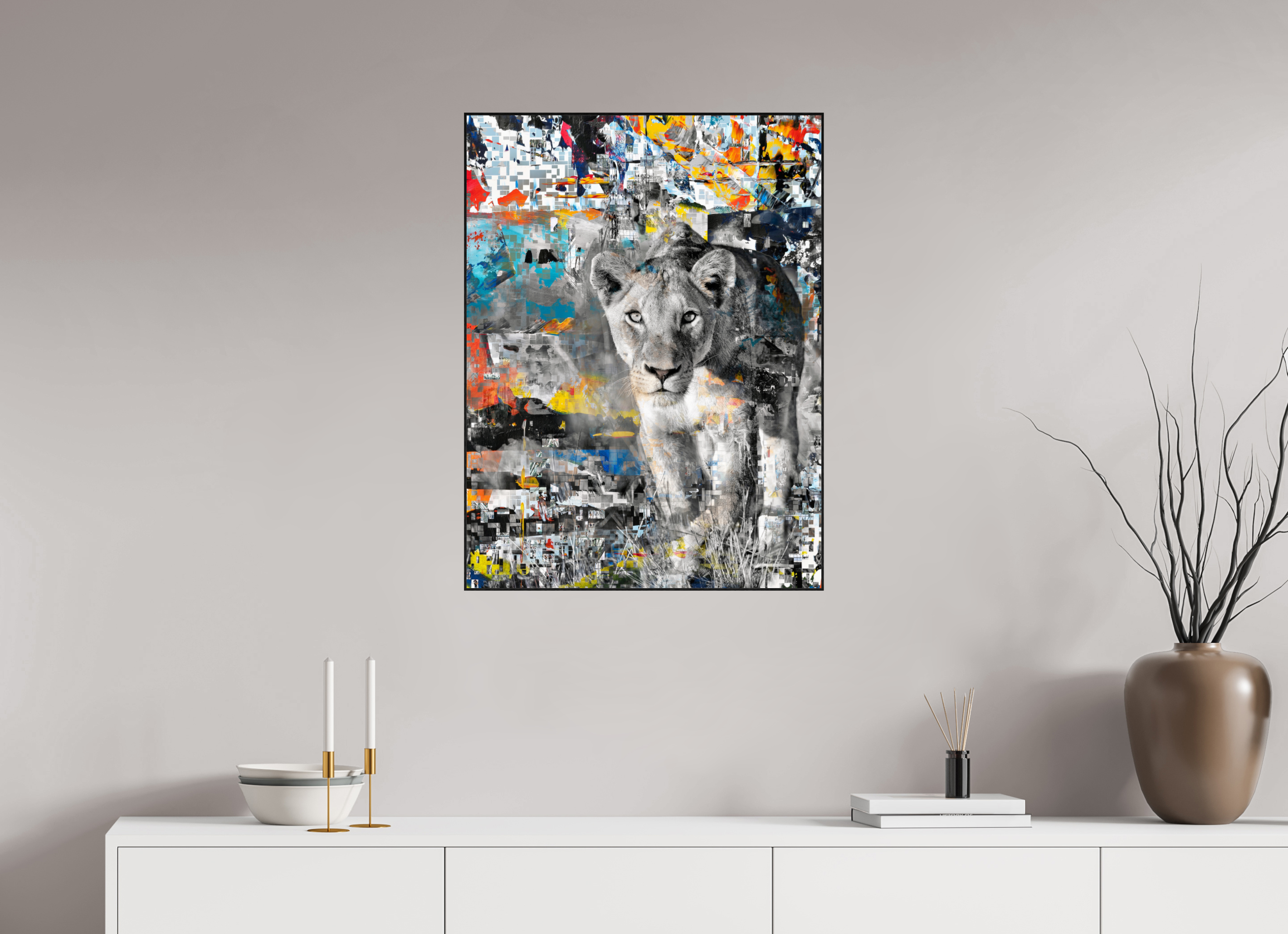 60 x 80 cm, Foto in ArtBox aus Massivholz Eiche schwarz RED³ Kachine III