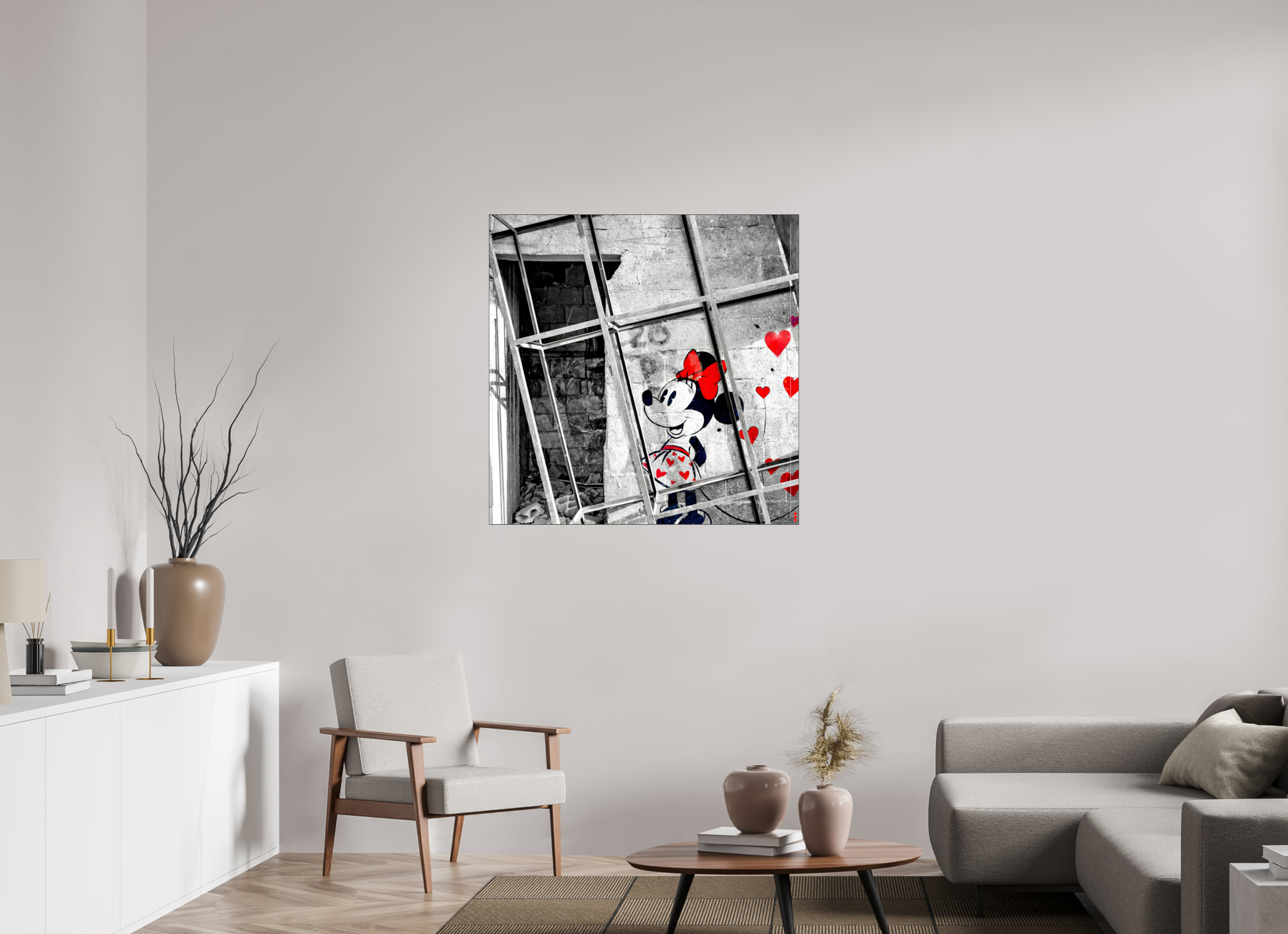 100 x 100 cm, Slimline Einfassung schwarz unter 2mm Acrylglas FA SCSI Madiar II