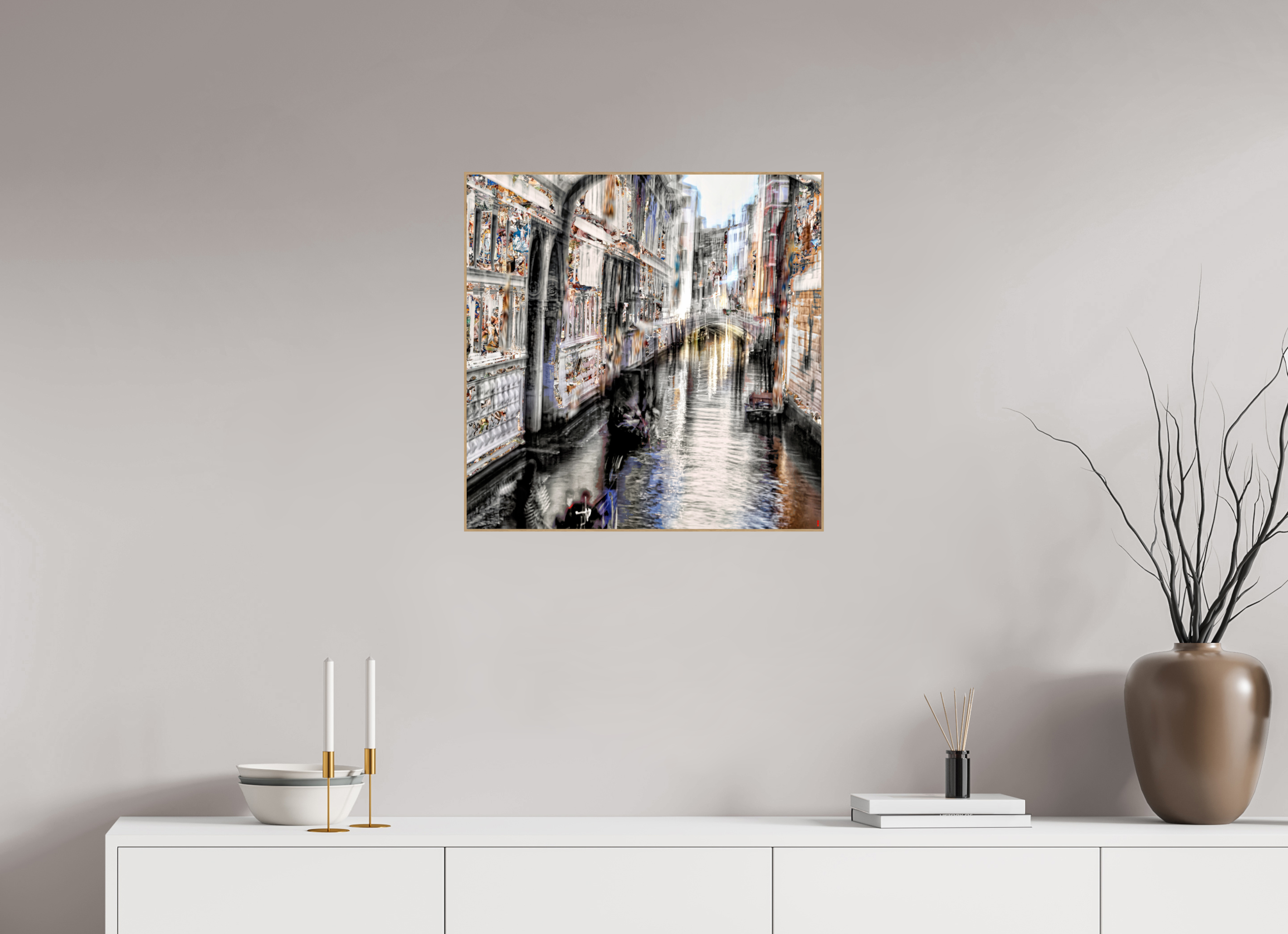 60 x 60 cm, Foto in ArtBox aus Massivholz Eiche natur RED³ HP Amari II