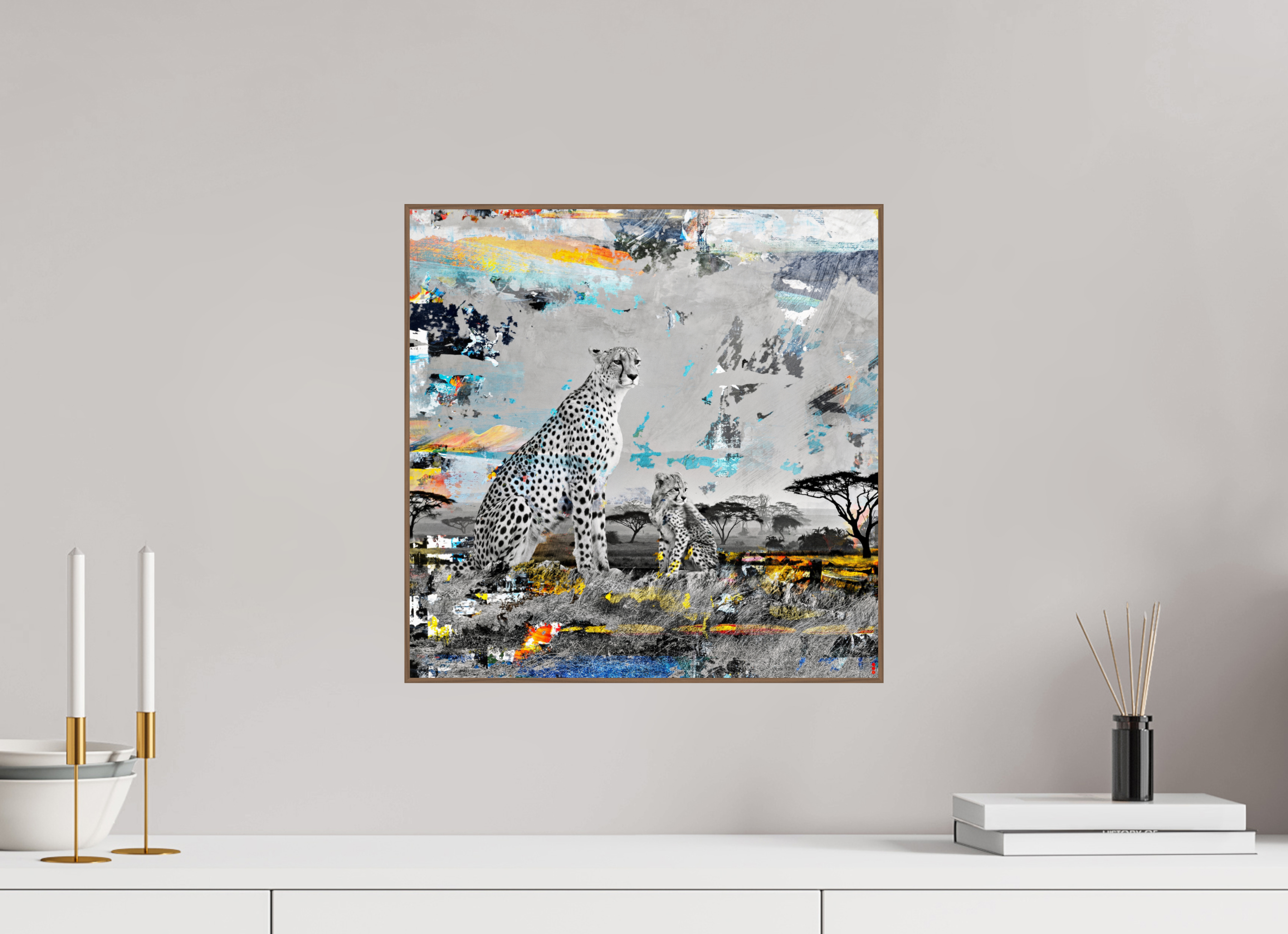 40 x 40 cm, Foto in ArtBox aus Massivholz Nussbaum RED³ WC Ladebayo II