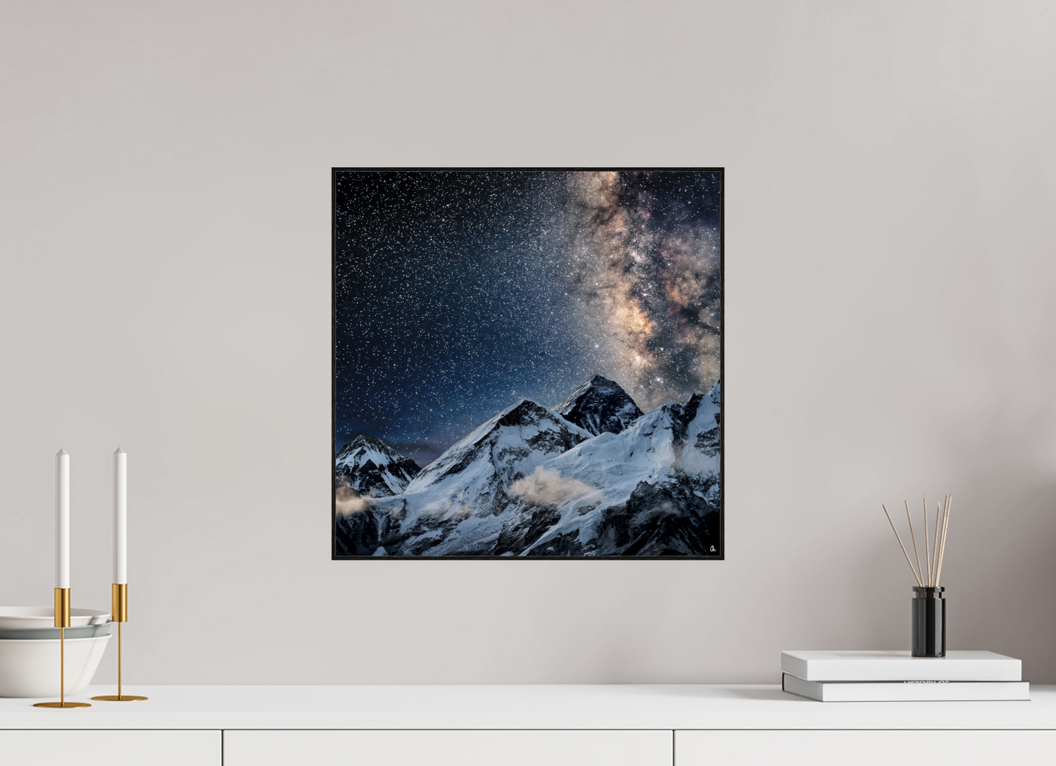 40 x 40 cm, Foto in ArtBox aus Massivholz Eiche schwarz RED³ Sangmo II