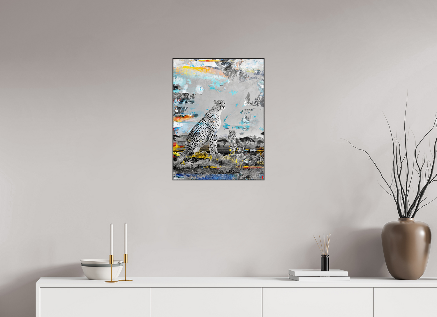 45 x 60 cm, Foto in ArtBox aus Massivholz Eiche schwarz RED³ WC Ladebayo III