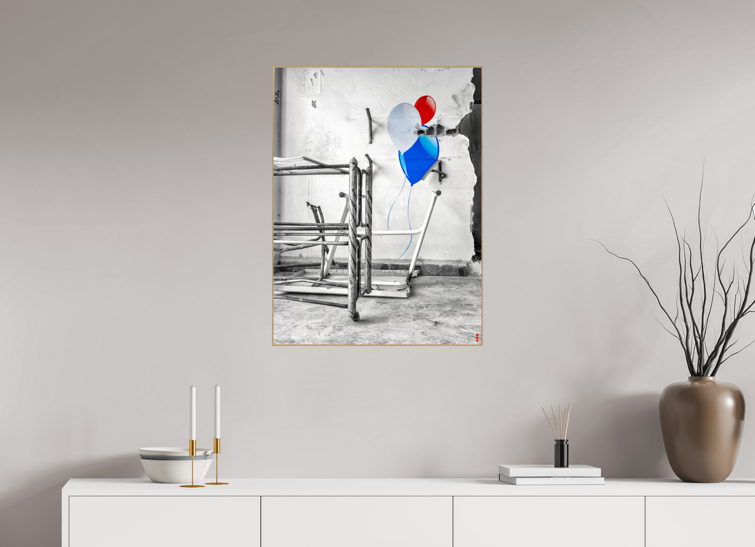 60 x 80 cm, Foto in ArtBox aus Massivholz Eiche natur RED³ SCSI Mursal III