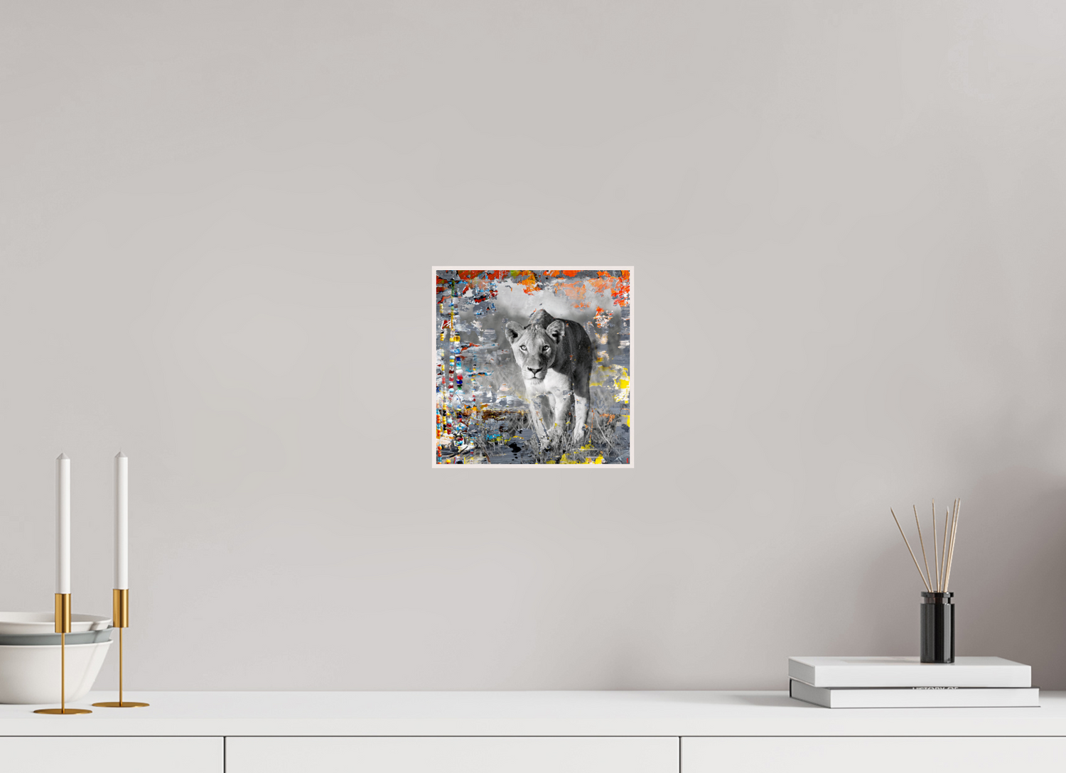 20 x 20 cm, Foto in ArtBox aus Massivholz Ahorn weiß RED³ WC Lamaya II