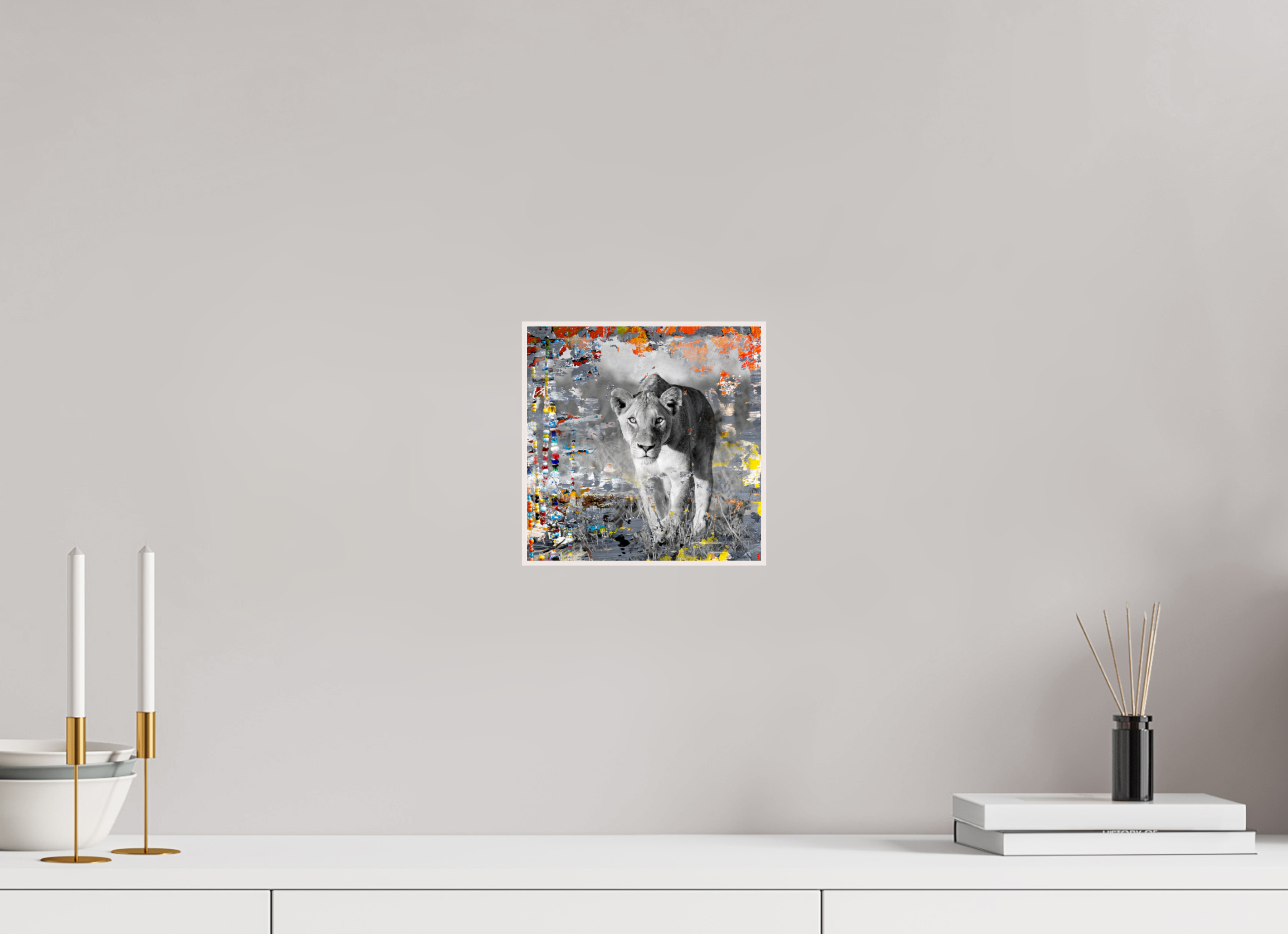 20 x 20 cm, Foto in ArtBox aus Massivholz Ahorn weiß RED³ WC Lamaya II