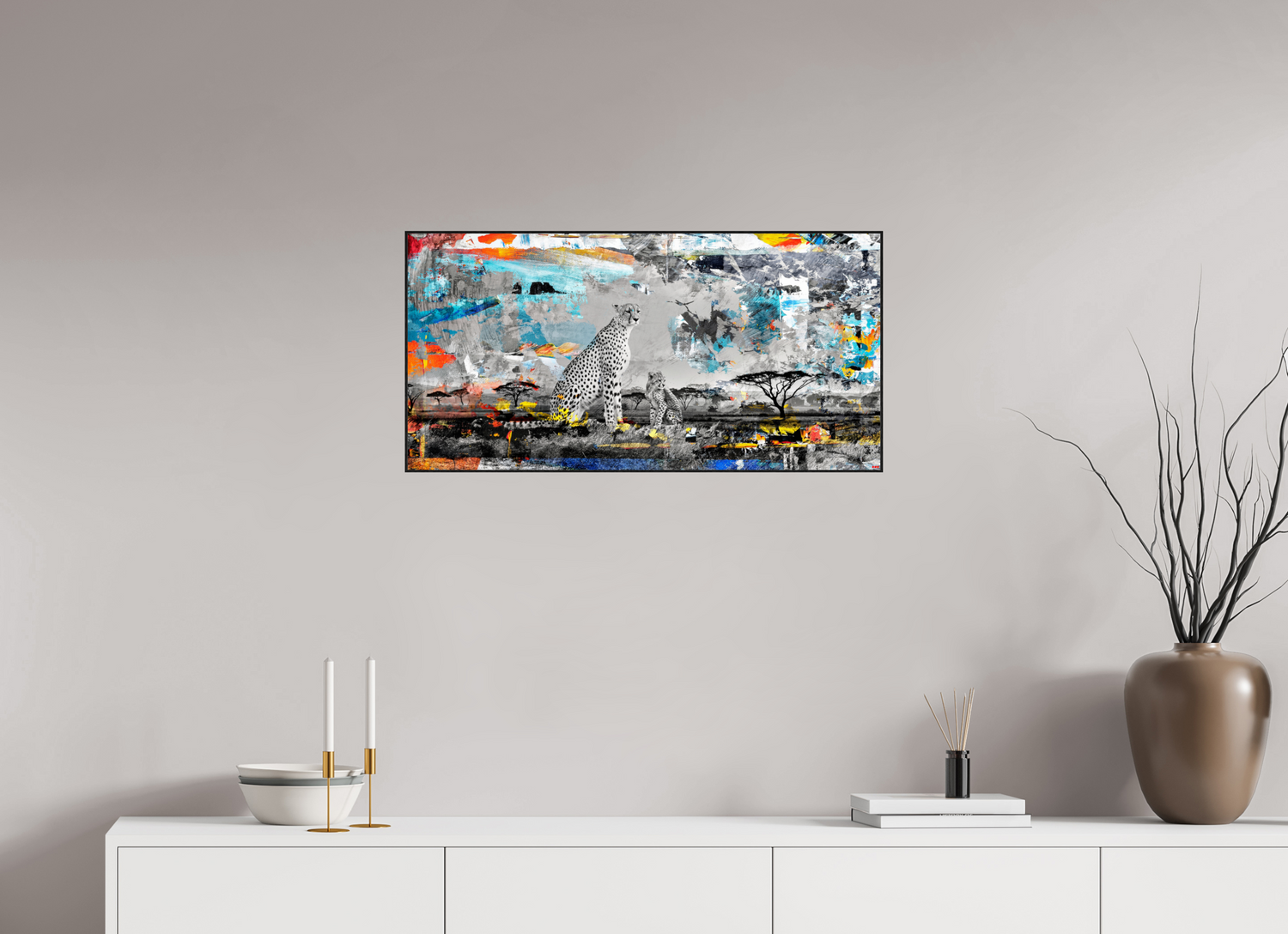 80 x 40 cm, Foto in ArtBox aus Massivholz Eiche schwarz RED³ WC Ladebayo V