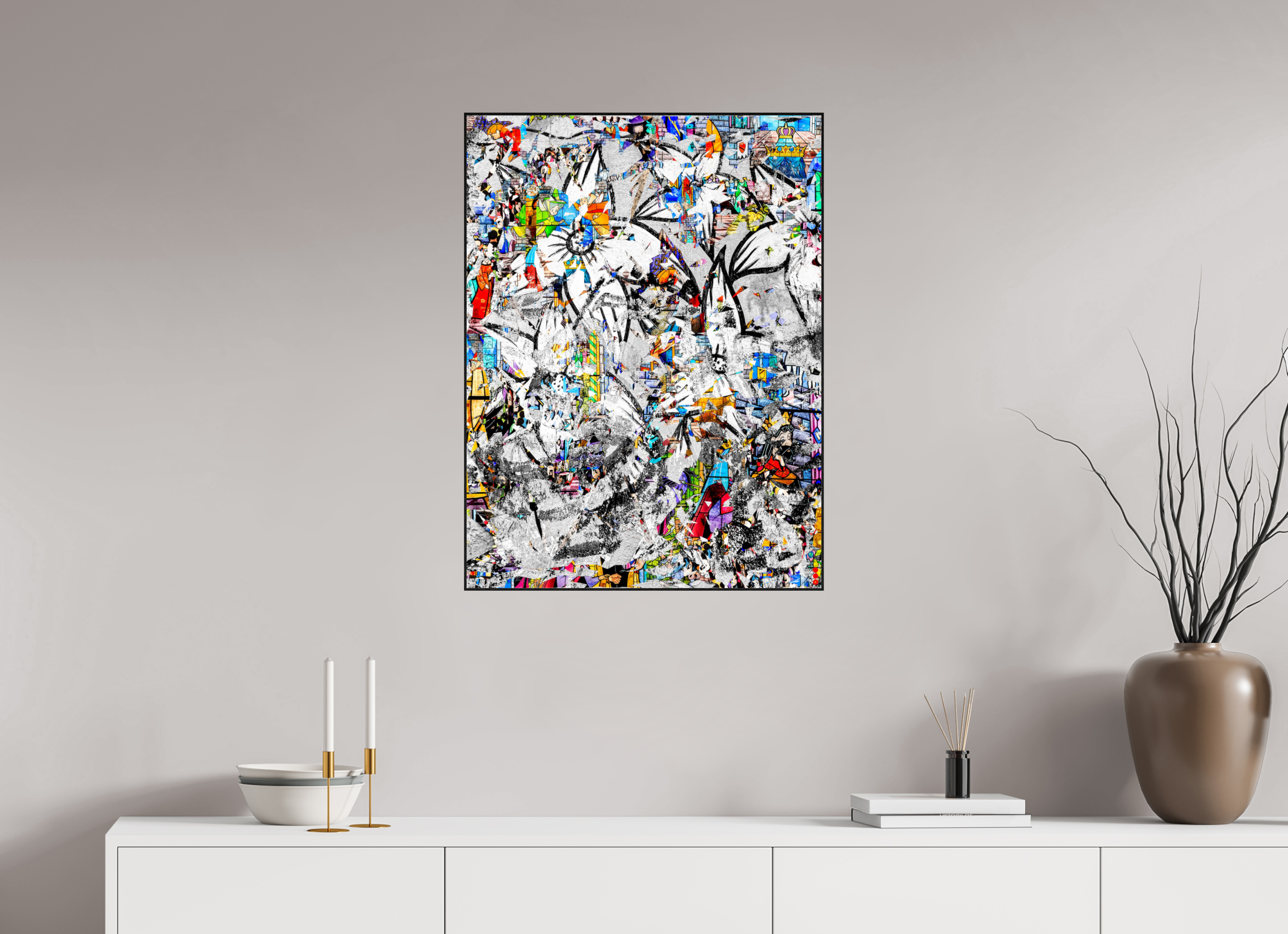 60 x 80 cm, Foto in ArtBox aus Massivholz Eiche schwarz RED³ SCSI Miraaj III