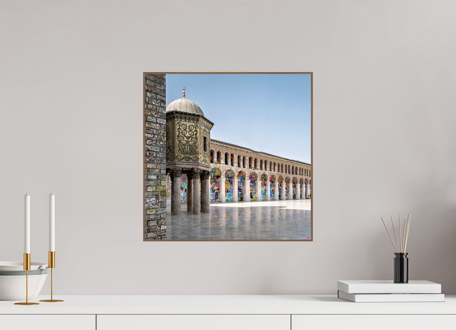 40 x 40 cm, Foto in ArtBox aus Massivholz Nussbaum RED³ SCSI Mazin II