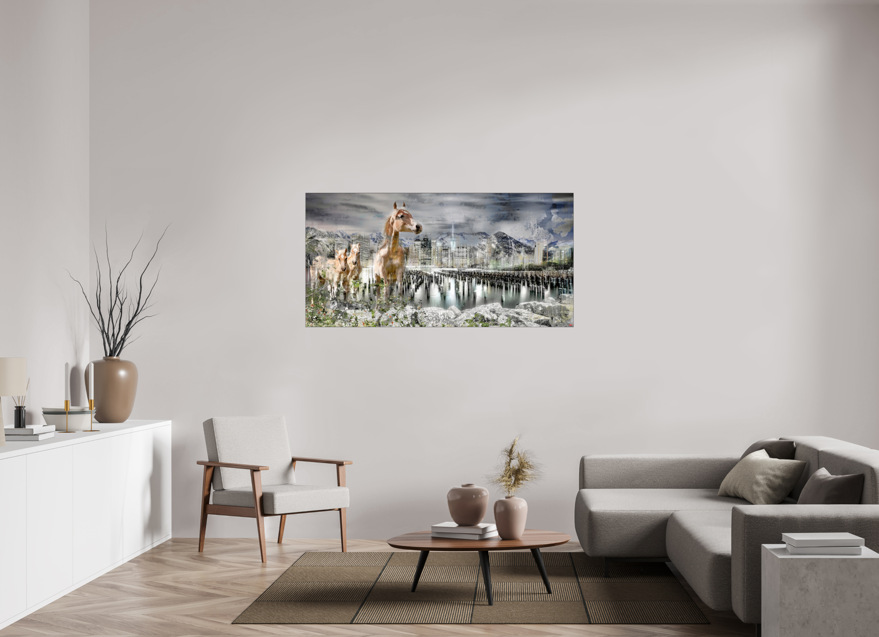 160 x 80 cm, Slimline Einfassung schwarz unter 2mm Acrylglas FA HP Amazia V