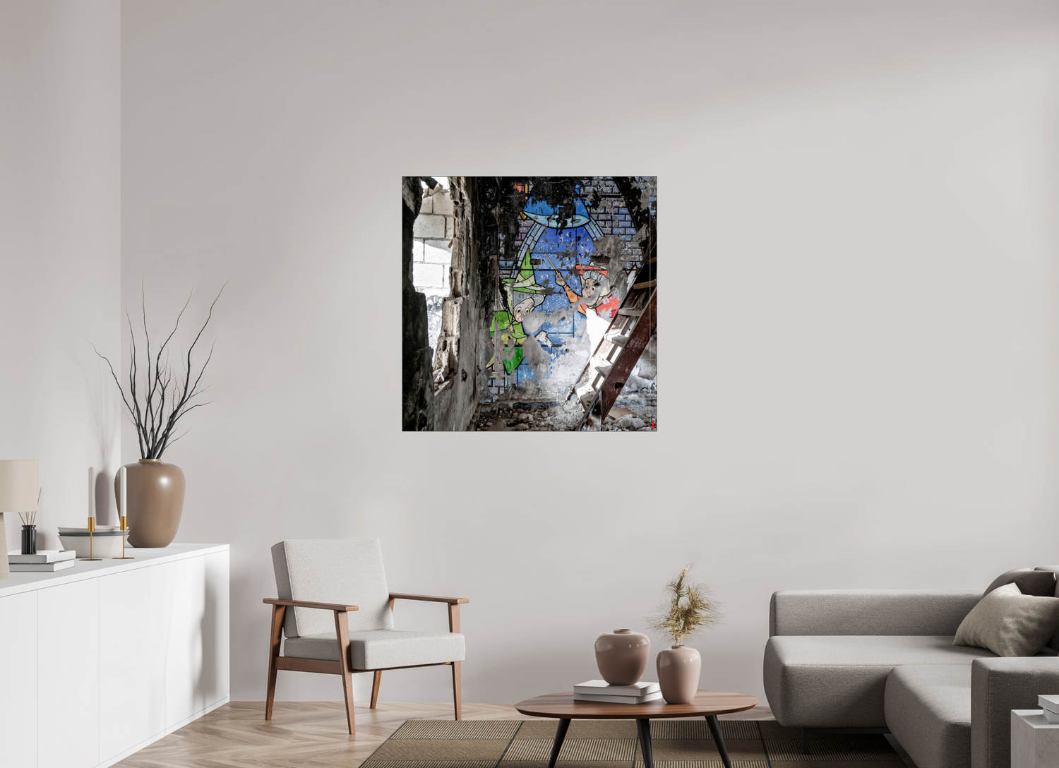 100 x 100 cm, Slimline Einfassung schwarz unter 2mm Acrylglas FA SCSI Mazaya II