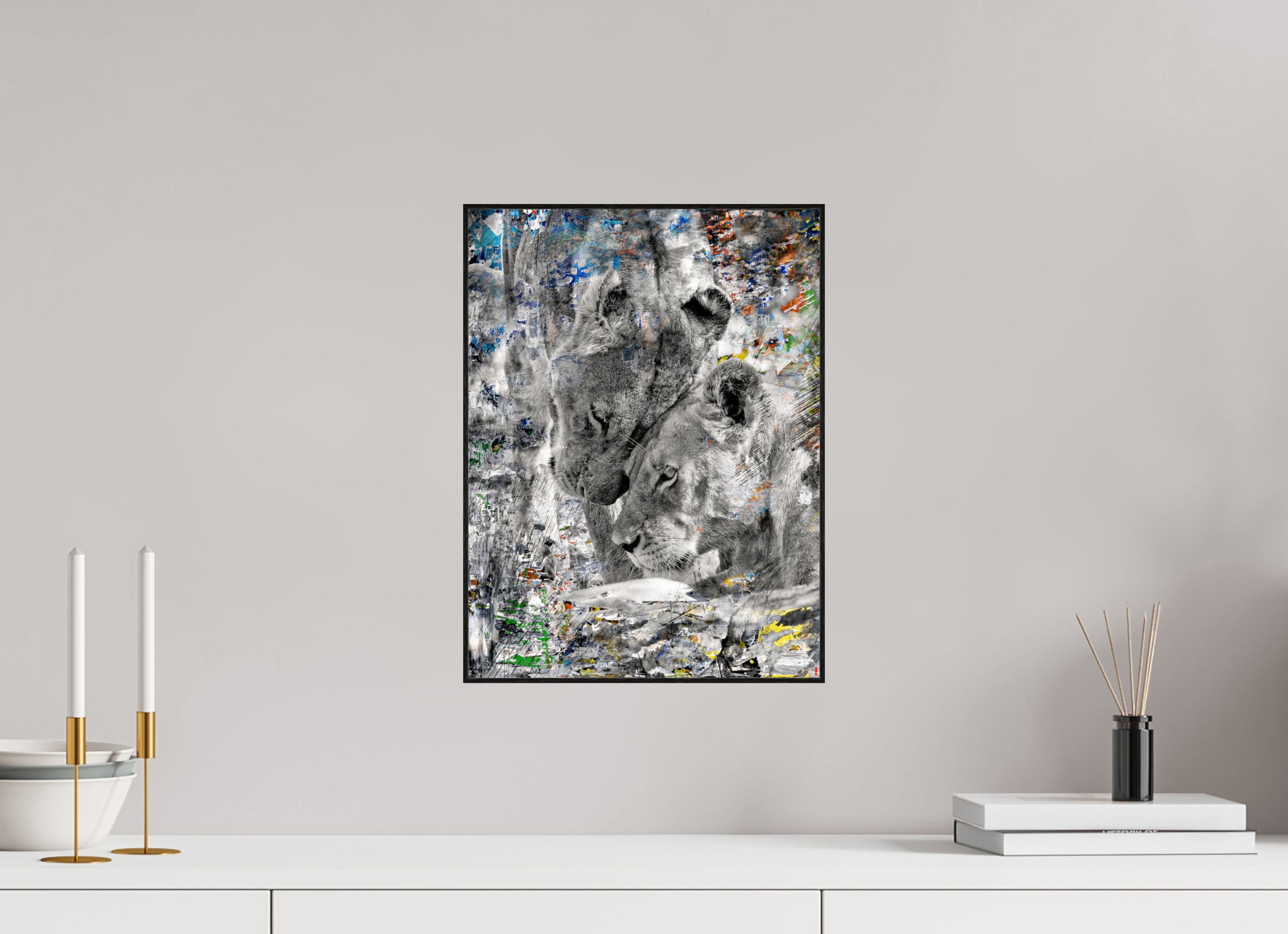 30 x 40 cm, Foto in ArtBox aus Massivholz Eiche schwarz RED³ WC Layamaya III