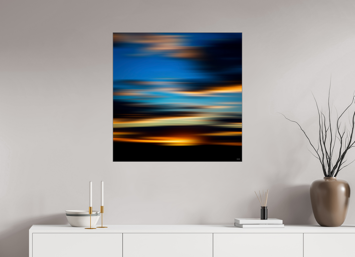 80 x 80 cm, Slimline Einfassung schwarz unter 2mm Acrylglas FA PH Nahara II