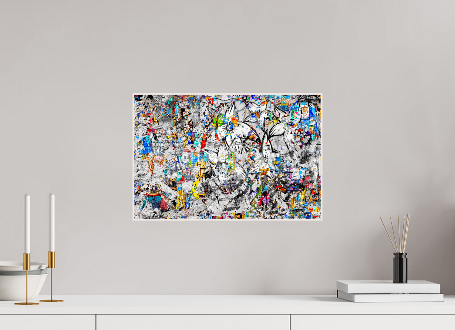 45 x 30 cm, Foto in ArtBox aus Massivholz Ahorn weiß RED³ SCSI Miraaj I