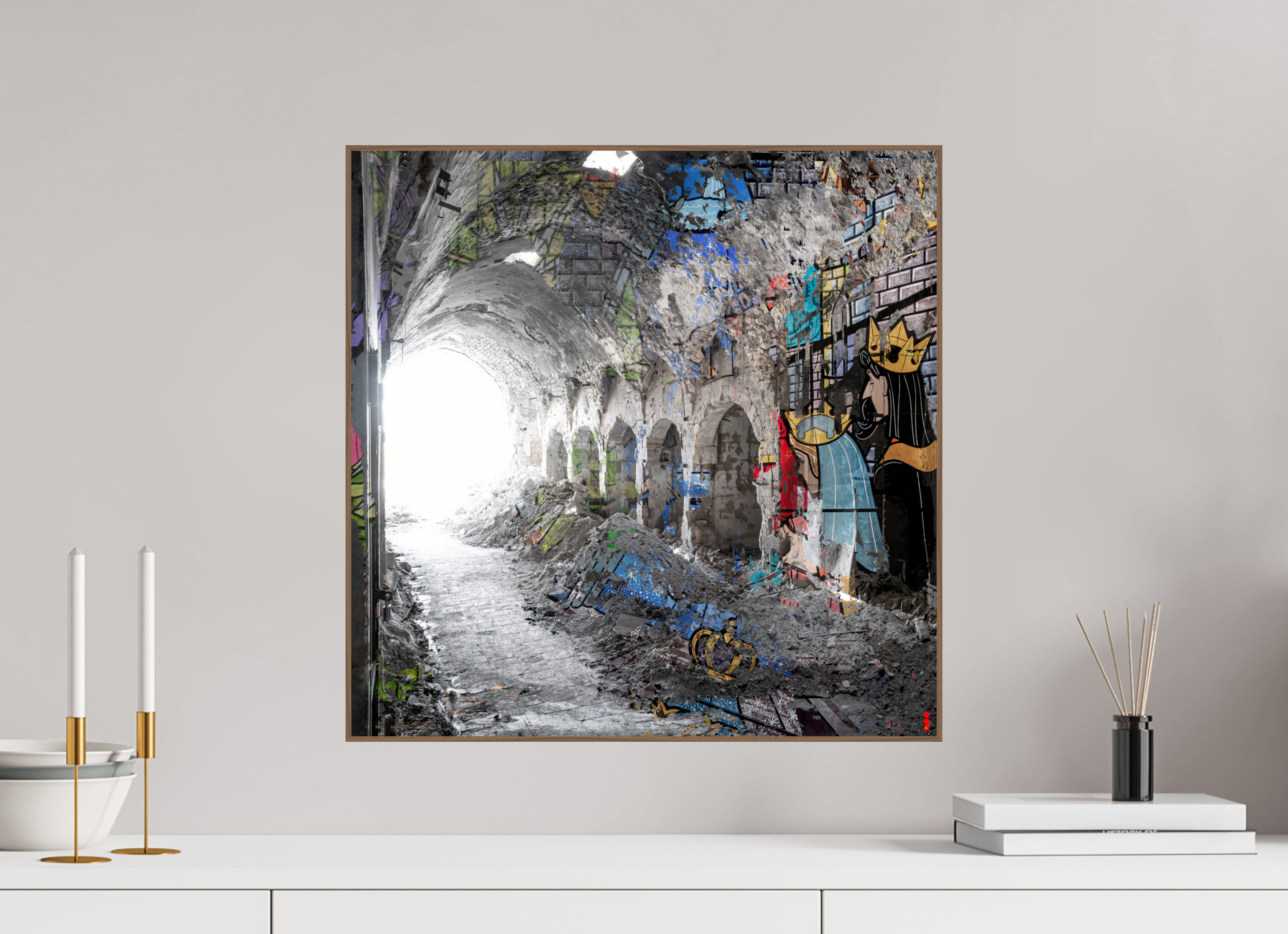 50 x 50 cm, Foto in ArtBox aus Massivholz Nussbaum RED³ SCSI Maysa II