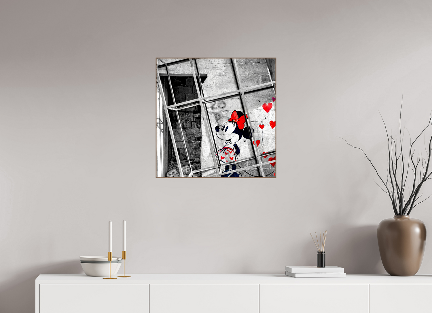 60 x 60 cm, Foto in ArtBox aus Massivholz Nussbaum RED³ SCSI Madiar II