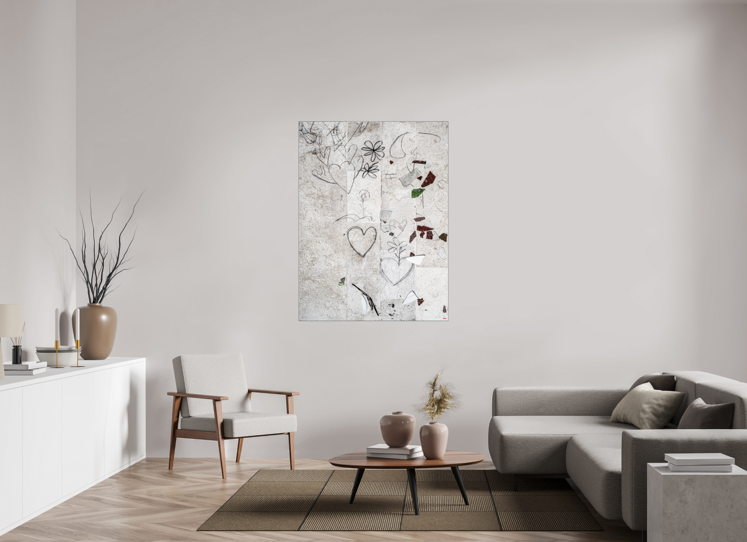 105 x 140 cm, Slimline Einfassung schwarz unter 2mm Acrylglas FA PH Chandelier III