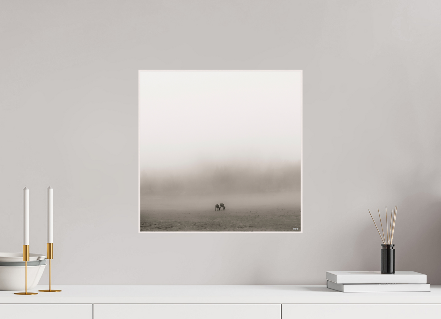 40 x 40 cm, Foto in ArtBox aus Massivholz Ahorn weiß RED³ PH Mamello II