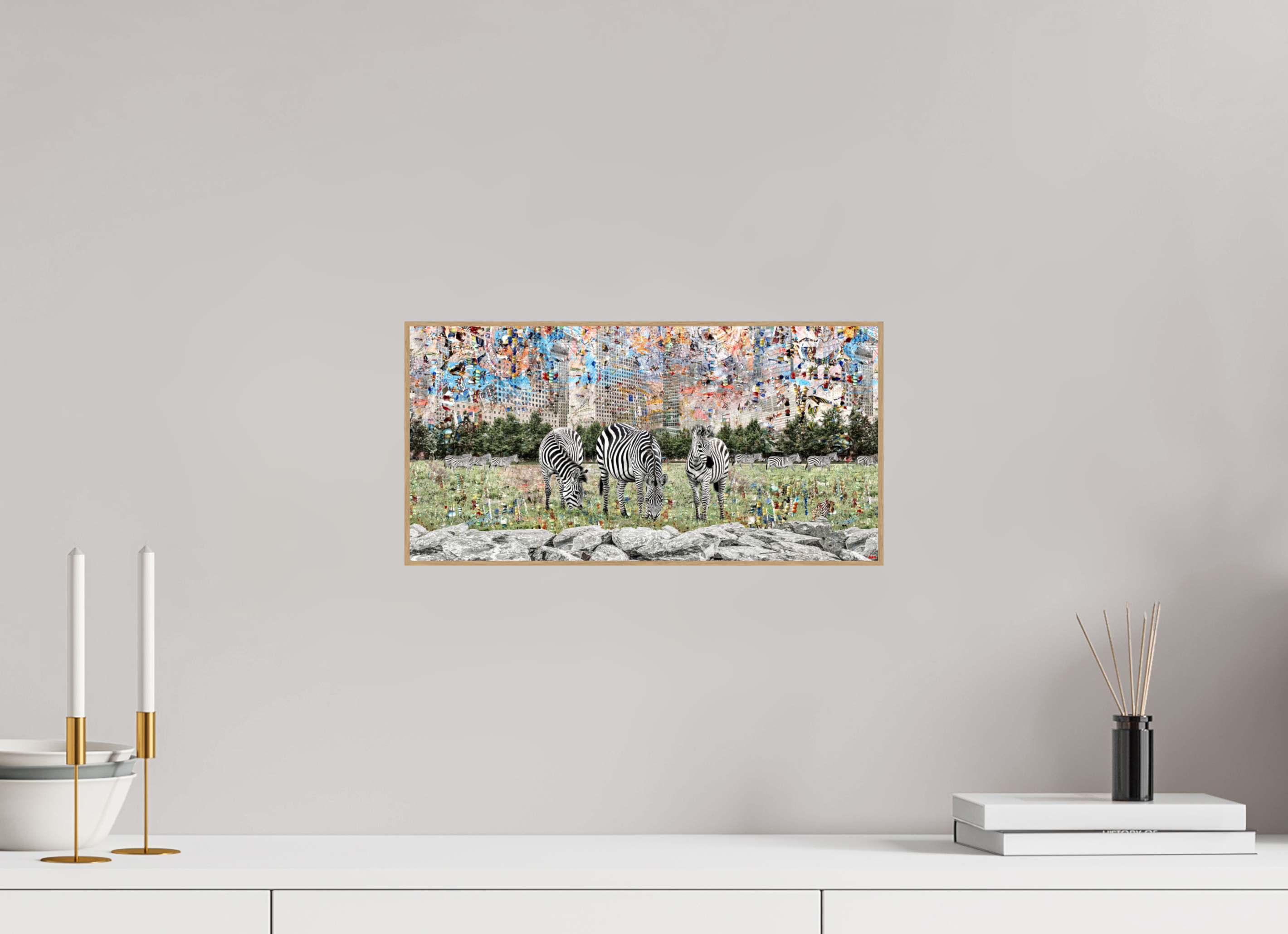 40 x 20 cm, Foto in ArtBox aus Massivholz Eiche natur RED³ WC Amaya V