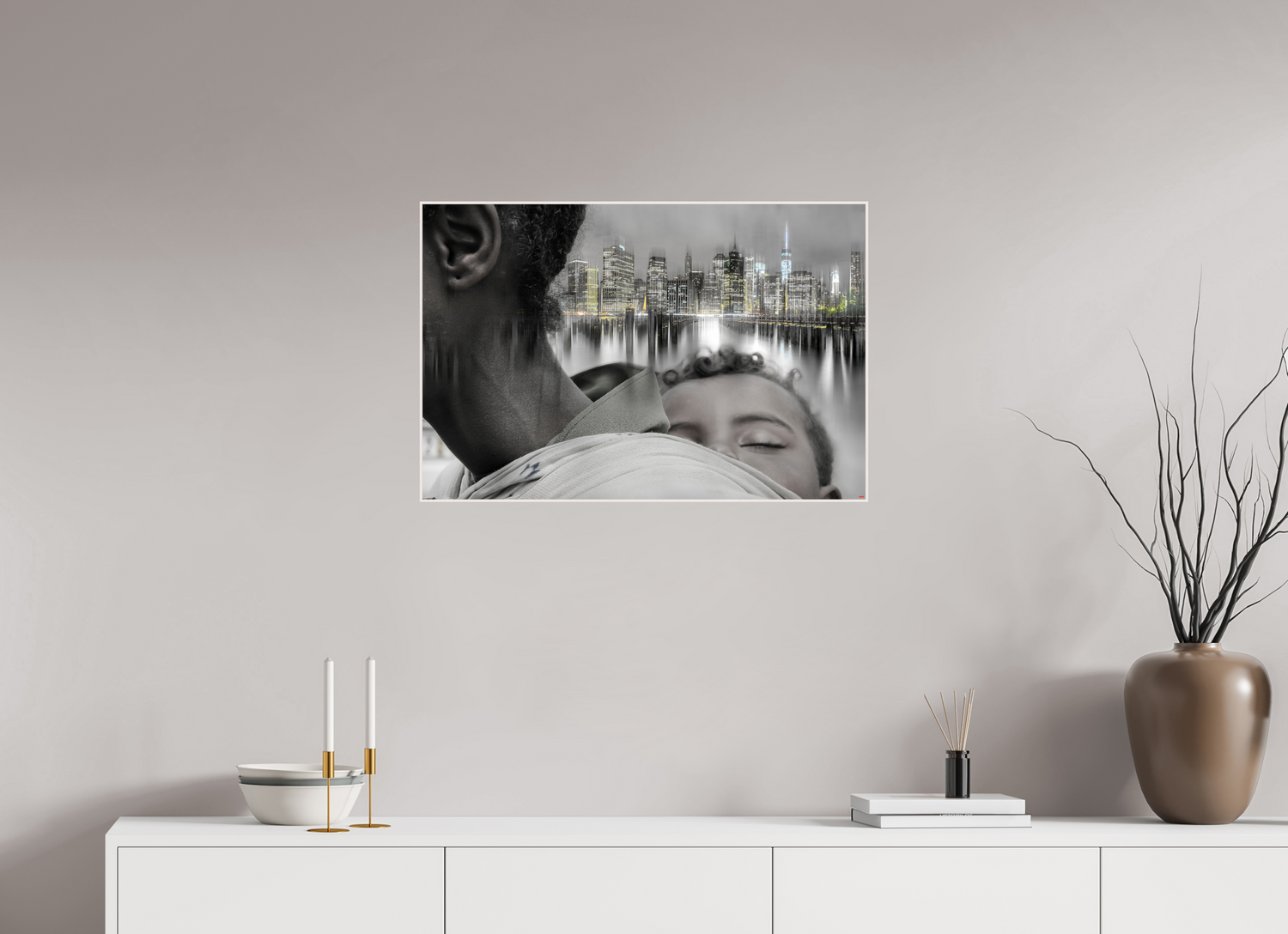 75 x 50 cm, Foto in ArtBox aus Massivholz Ahorn weiß RED³ HP Aisha I