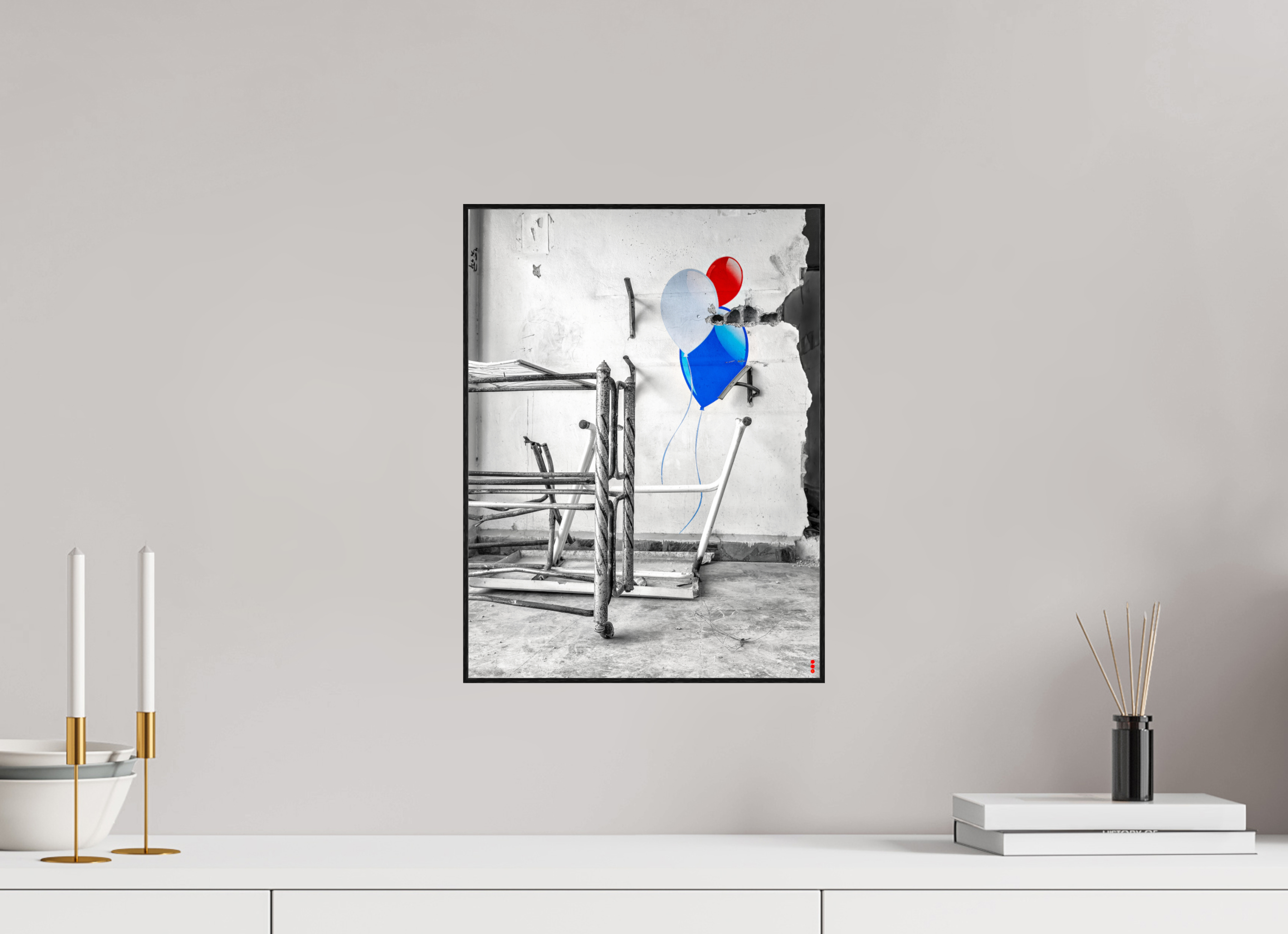 30 x 40 cm, Foto in ArtBox aus Massivholz Eiche schwarz RED³ SCSI Mursal III