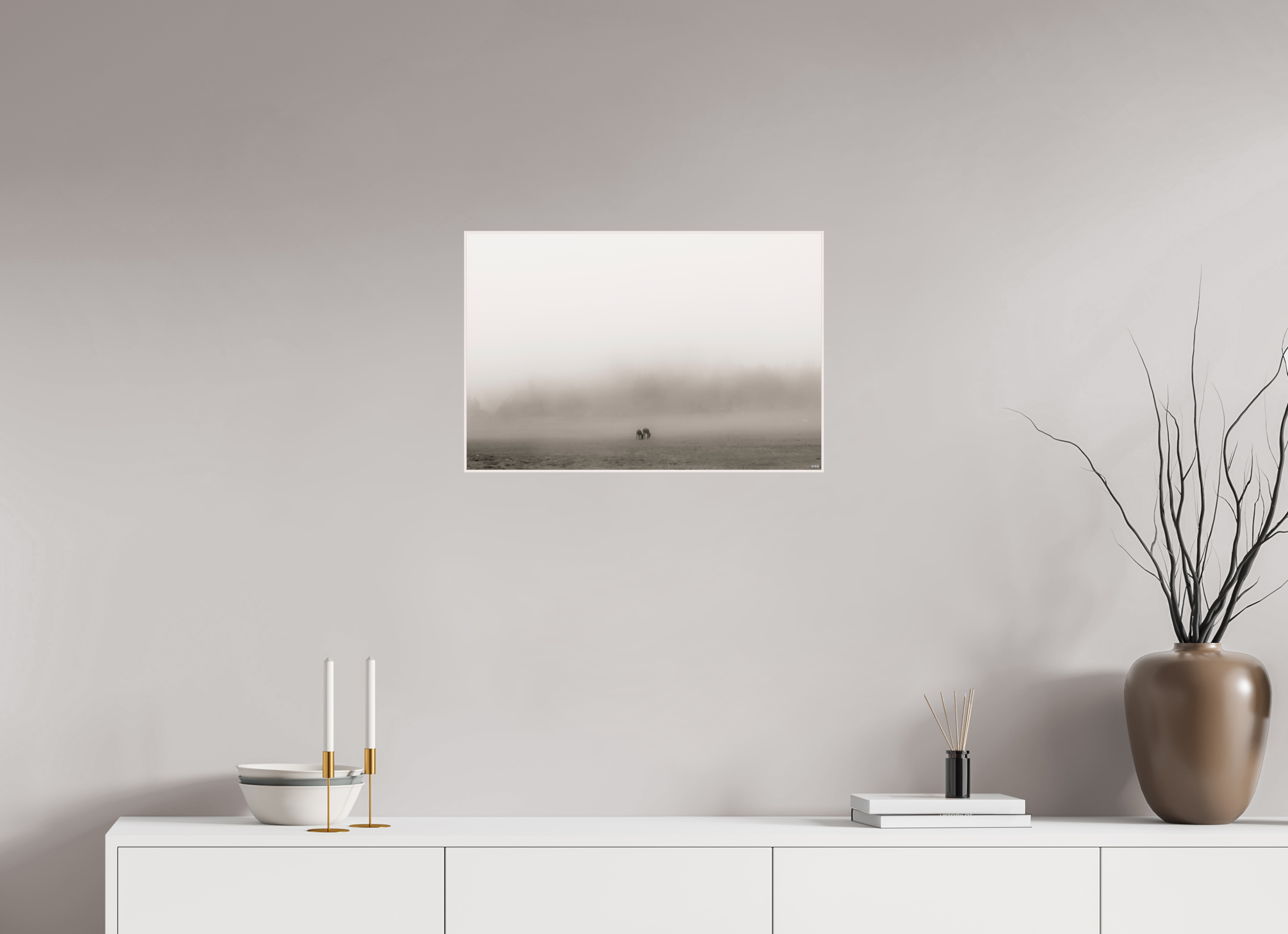 60 x 40 cm, Foto in ArtBox aus Massivholz Ahorn weiß RED³ PH Mamello I